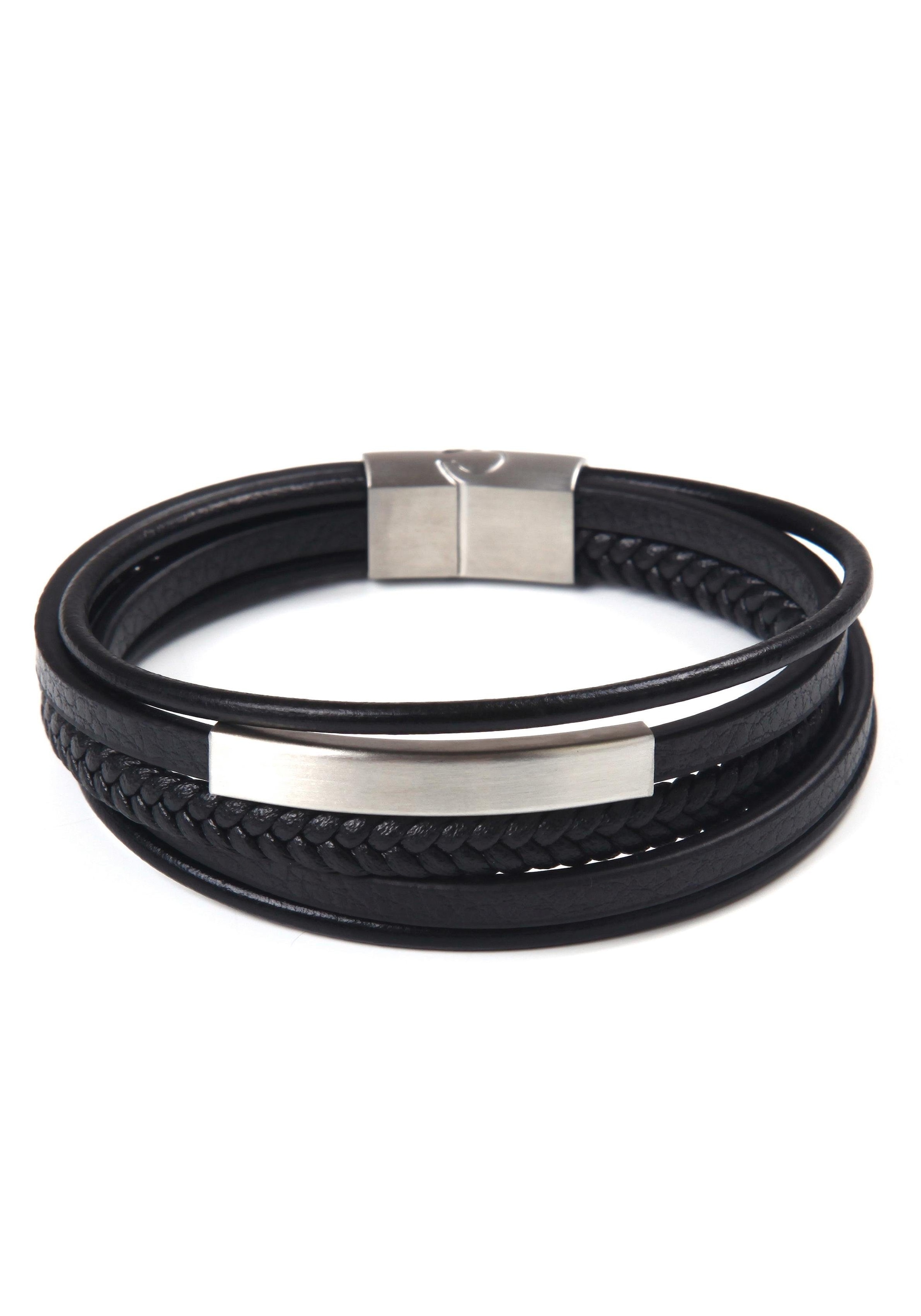 s.Oliver Lederarmband »9038244«, aus Edelstahl + Leder ▷ bestellen | BAUR