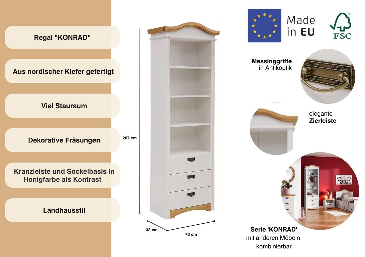 Home affaire Regal »Konrad«, aus massiver, FSC®-zertifizierter Kiefer