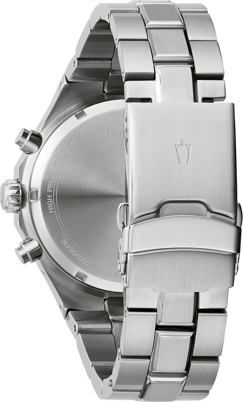 Bulova Chronograph, Armbanduhr, Quarzuhr, Herrenuhr, Edelstahlarmband, Saphirglas