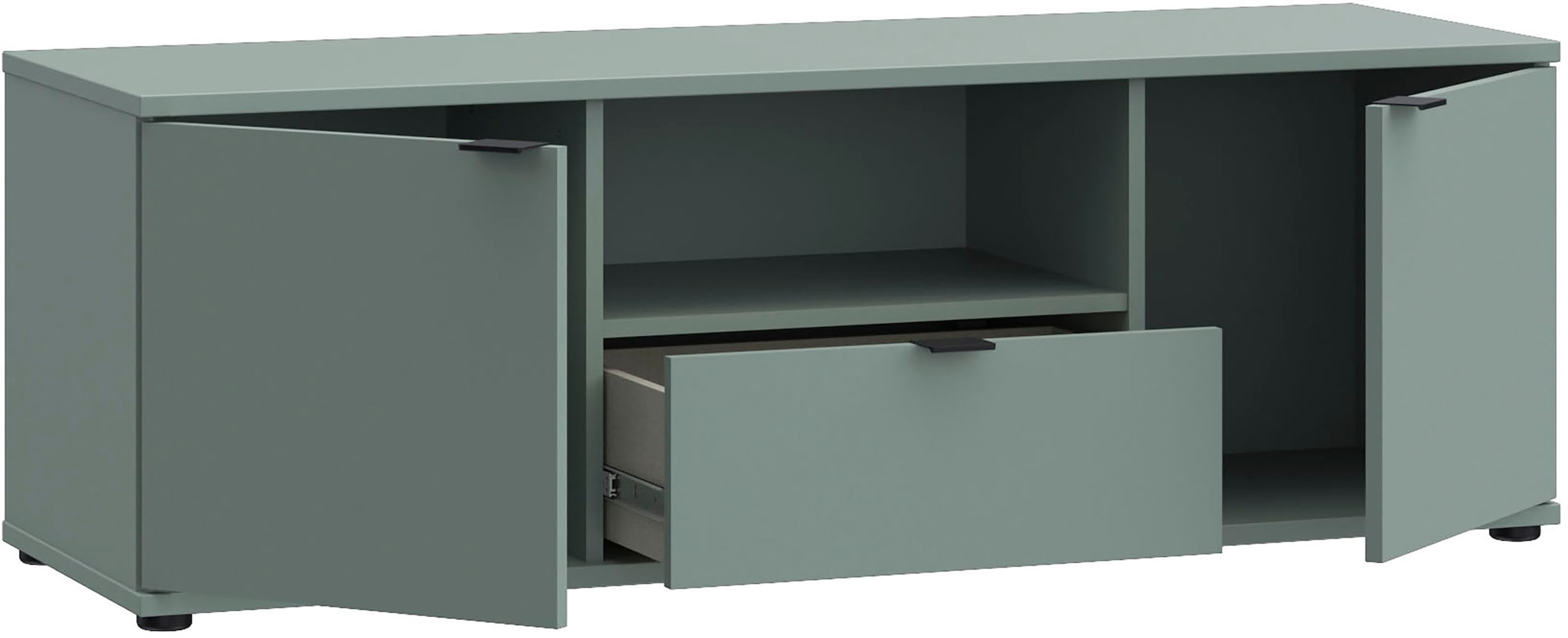 FORTE Lowboard »Ganymede«, (Breite 129,8cm), TV Board, Stauraum, Schublade; Metallgriffe, Kabelführung