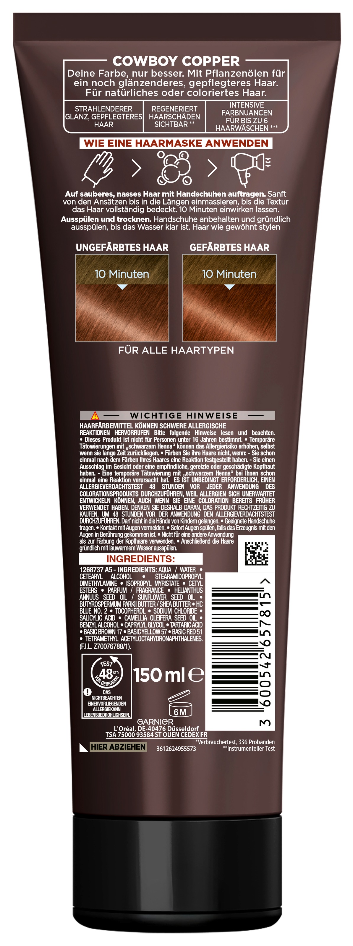 GARNIER Coloration »OLIA GLOSS TINTED HAIR MASK« für getöntes Haar, mit Tocopherol