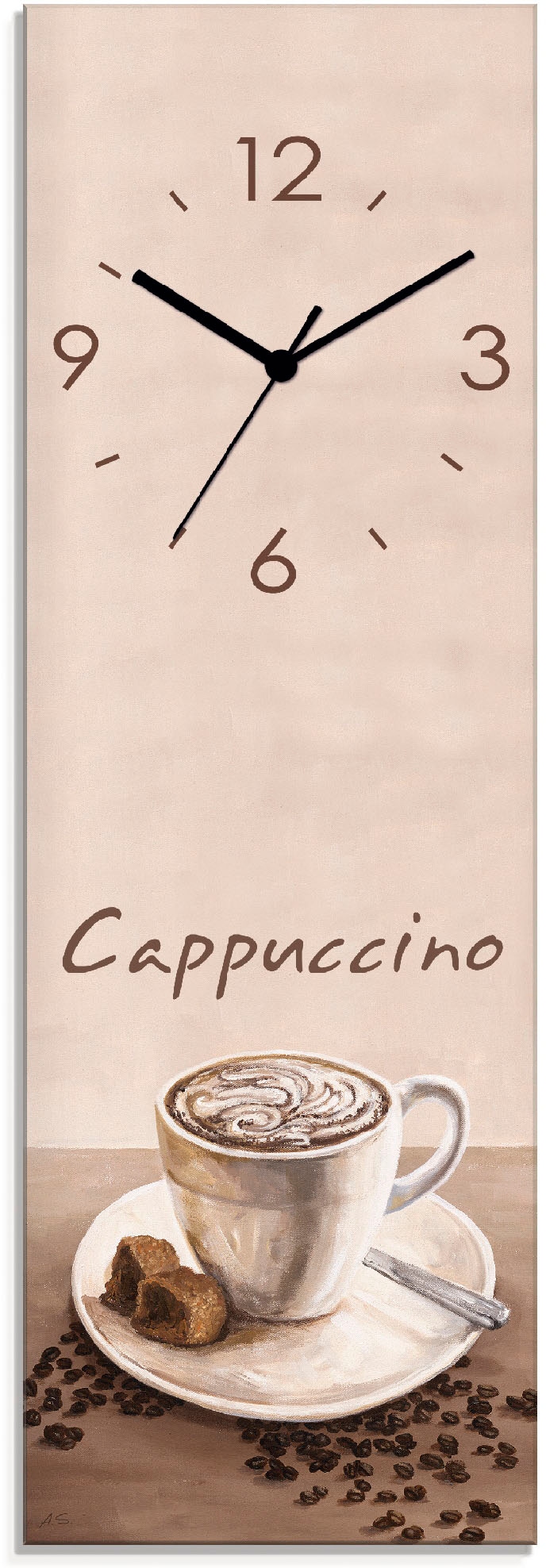 Artland Wanduhr "Cappuccino - Kaffee", wahlweise mit Quarz- oder Funkuhrwerk, lautlos ohne Tickgeräusche