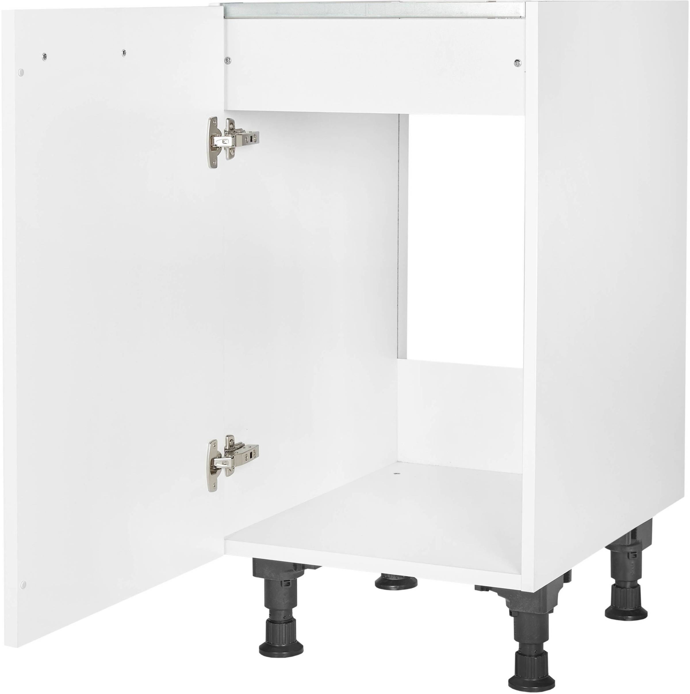 nobilia® Spülenschrank »"Laser", Ausrichtung wählbar, vormontiert, in den Breiten« 45 und 60 cm, mit höhenverstellbaren Sockelfüßen