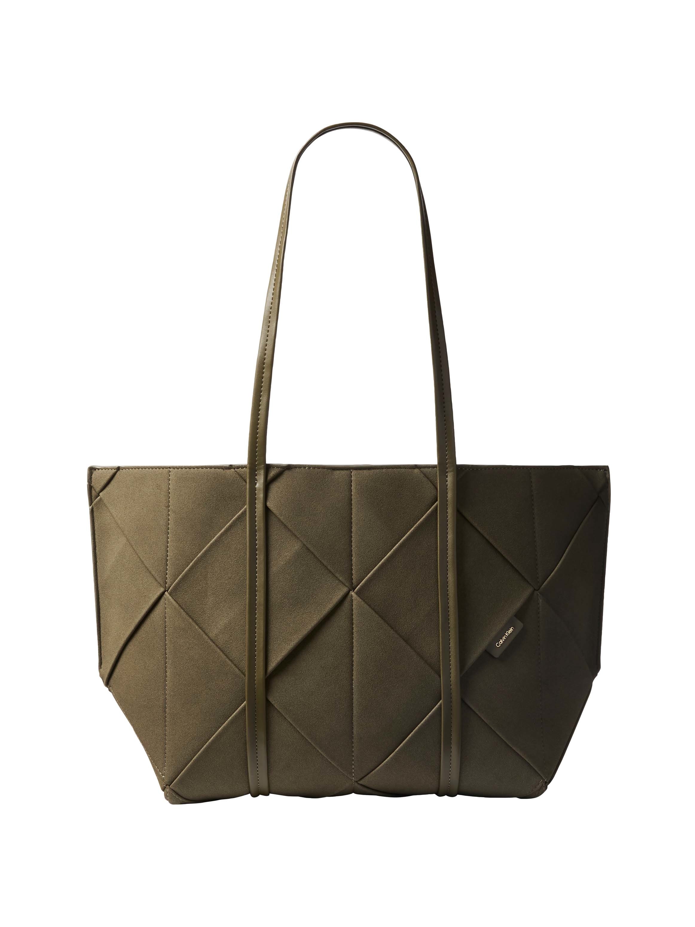 Calvin Klein Shopper "WOVEN SUEDED CARRYALL" Einkaufstasche, Umhängetasche, Schultertasche mit Steppung