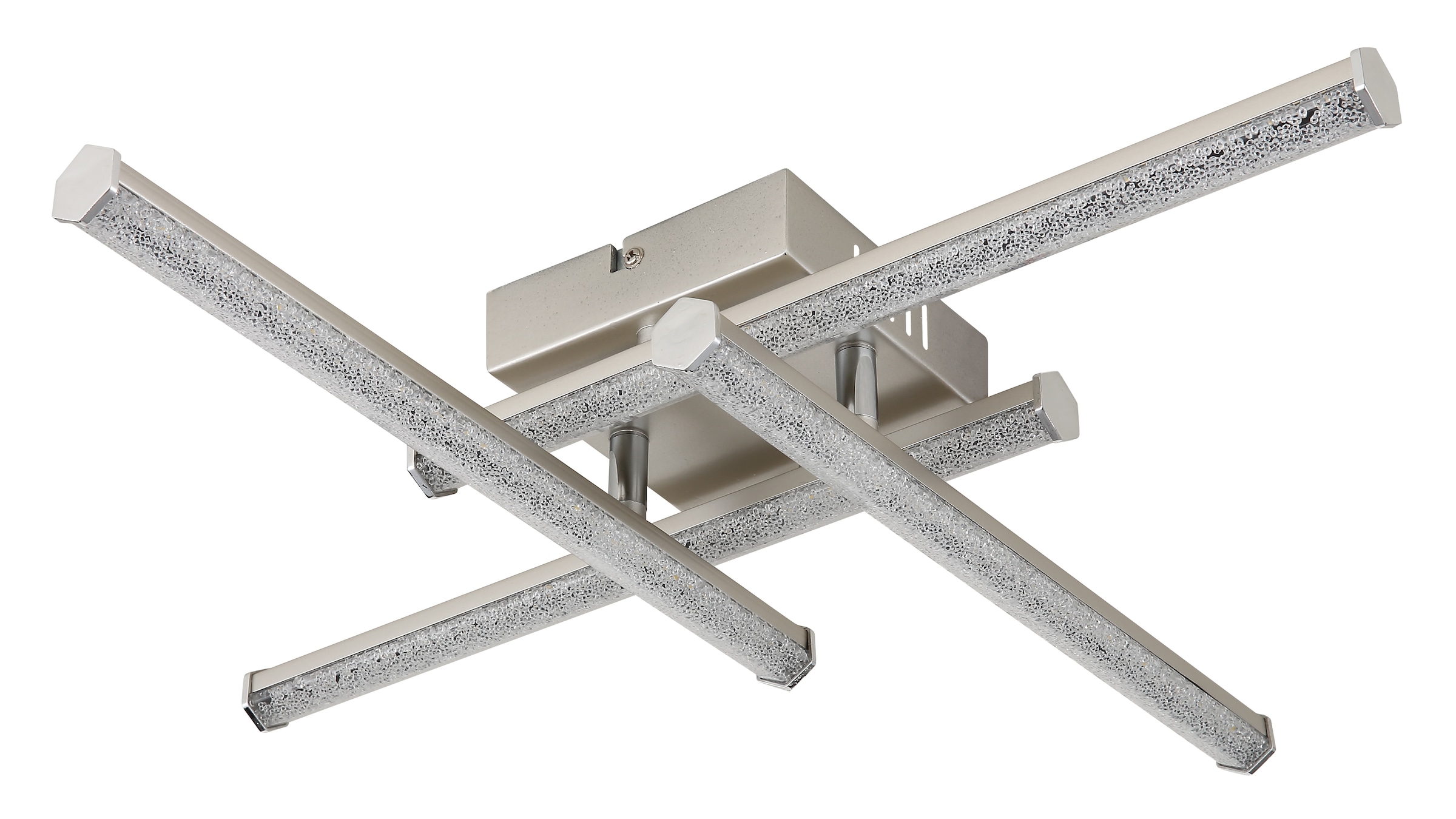 GLOBO LIGHTING LED Deckenleuchte »KIRINA«, Leuchtmittel LED-Modul | LED fest integriert, Deckenlampe/Nickel/Dreh-/Schwenkbar/4000K/Kunststoffkristalle