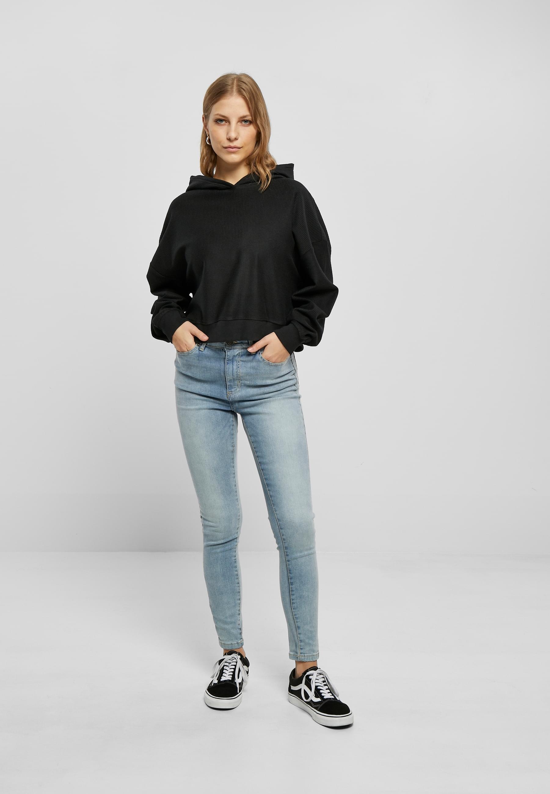 URBAN CLASSICS Kapuzenpullover »Urban Classics Damen Ladies Oversized Short Rib Hoody«, (1 tlg.)