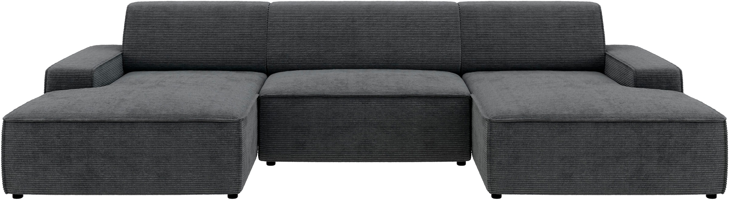 TRENDMANUFAKTUR Wohnlandschaft »Graz, wahlweise mit Sitzvorschub und Bettkasten, U-Form, Breite 329 cm«, in Cord-, haustierfreundlichem LEO Struktur- oder LUMOS-3D-Bezug