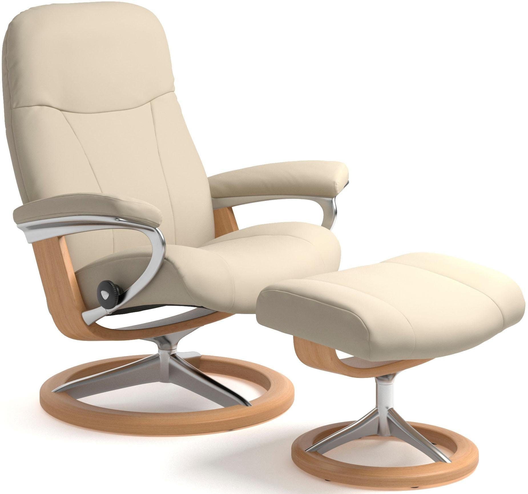 Stressless® Relaxsessel »Garda«, (Set, Relaxsessel Signature Base, mit BAUR Hocker, L, mit Eichefarben mit kaufen | Gestell Hocker), Größe