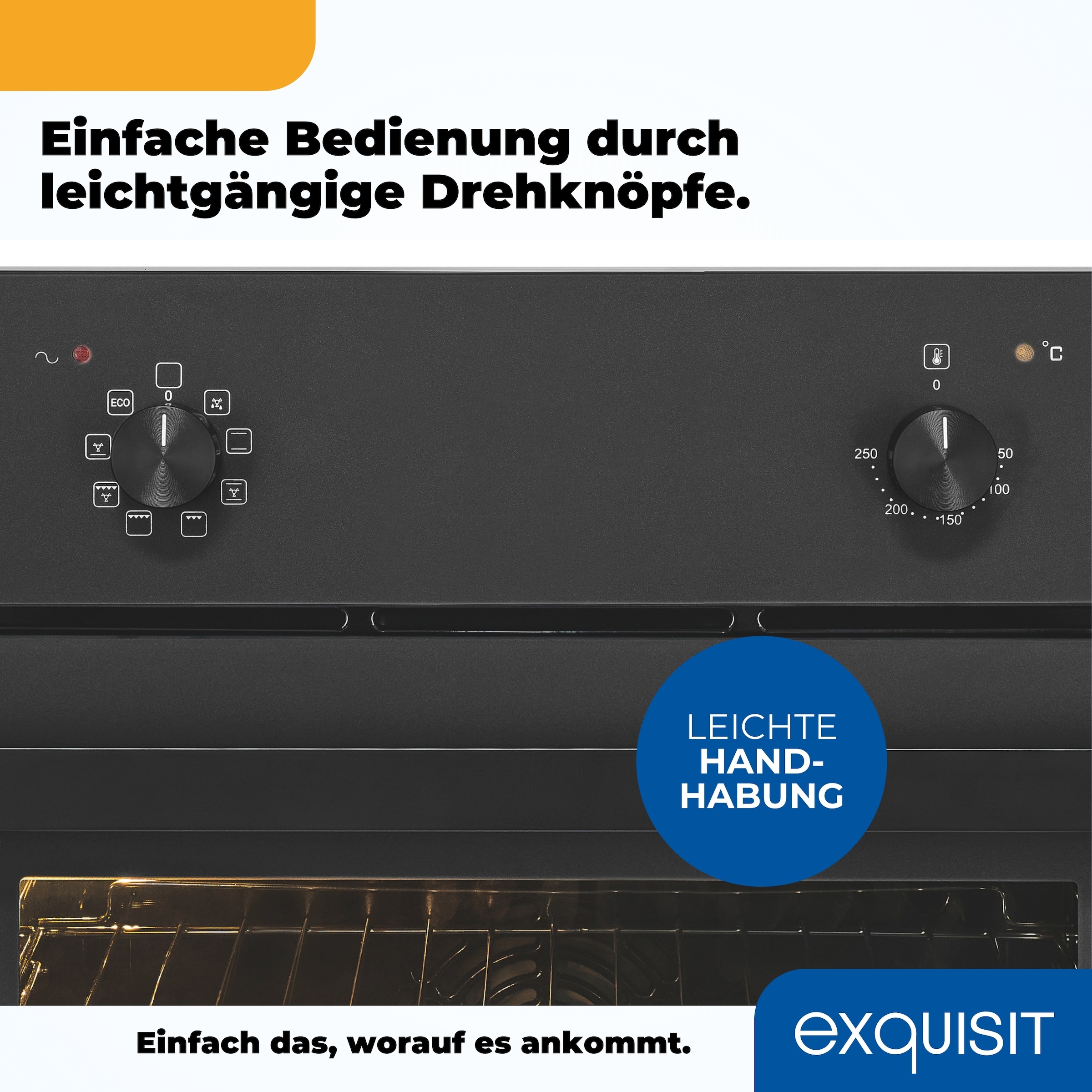 exquisit Einbaubackofen »EBE367-U-120 mattschwarz«