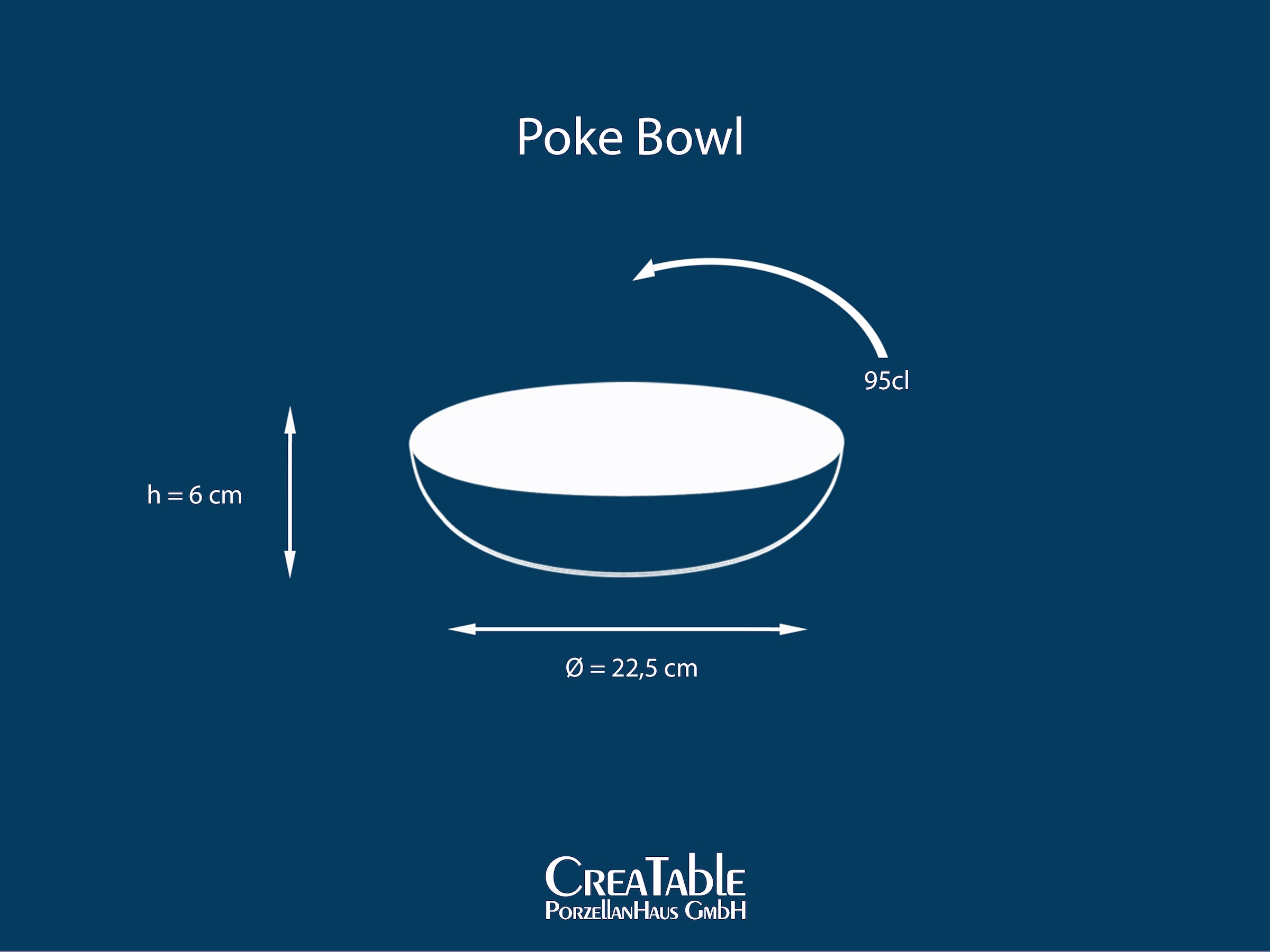 CreaTable Schale »Cascade, Poke Bowl 22,5 cm 4-tlg«, 4 tlg., aus Steinzeug, Rekativglasur, Healthy Food