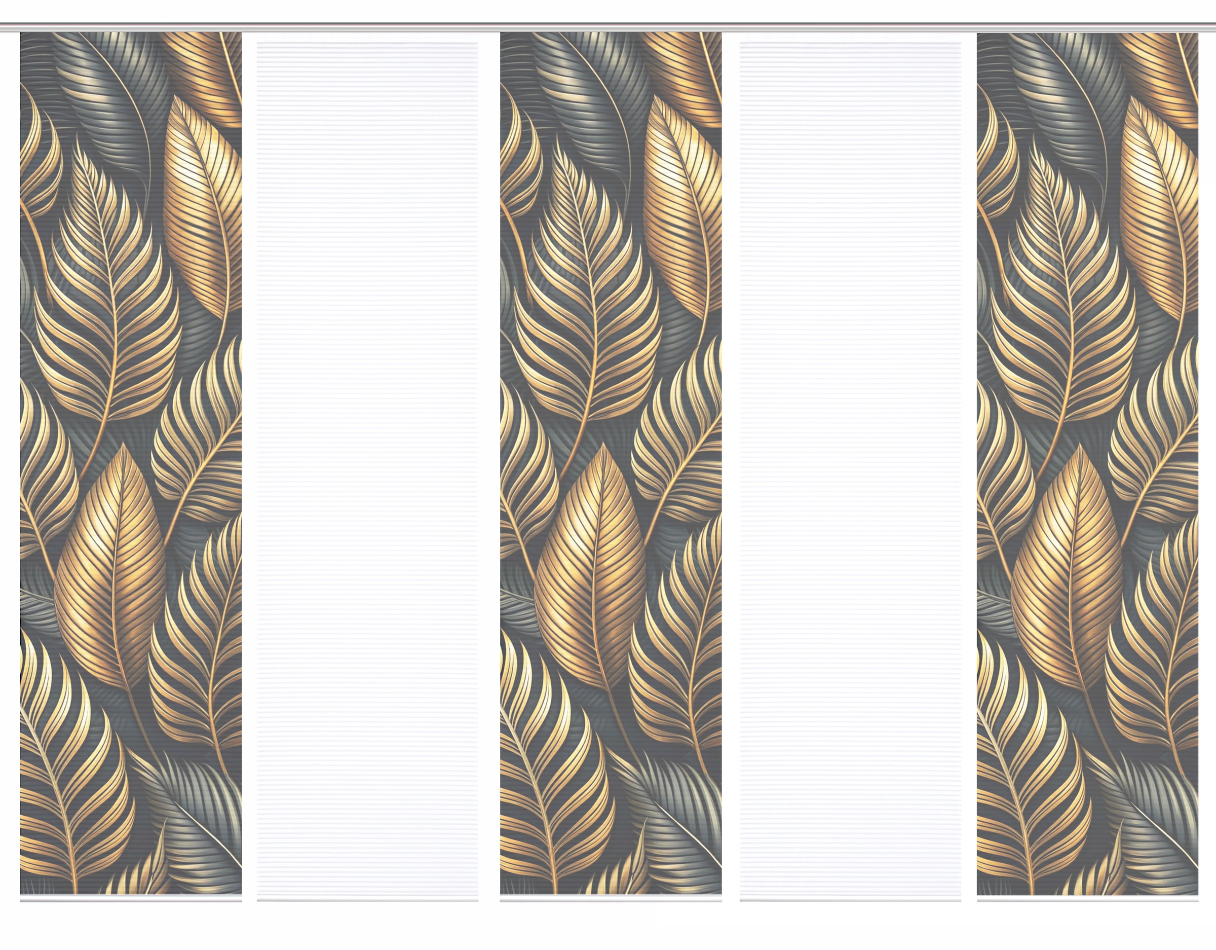 HOME in green Schiebegardine »ZEDRIC« Paneelwagen 5 Stk. tlg. Bambusoptik, SET, recycelt, Digitaldruck