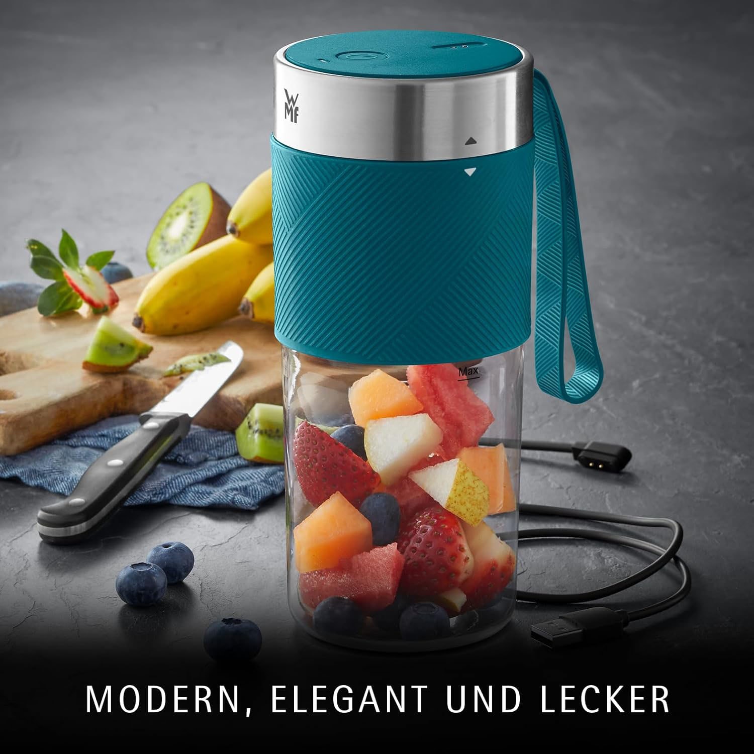 WMF Smoothie-Maker »KÜCHENminis Mix on the Go« 50 W tragbar, wiederaufladbar, 300 ml, 50 W, langlebiger Akku, 20.000 U/min
