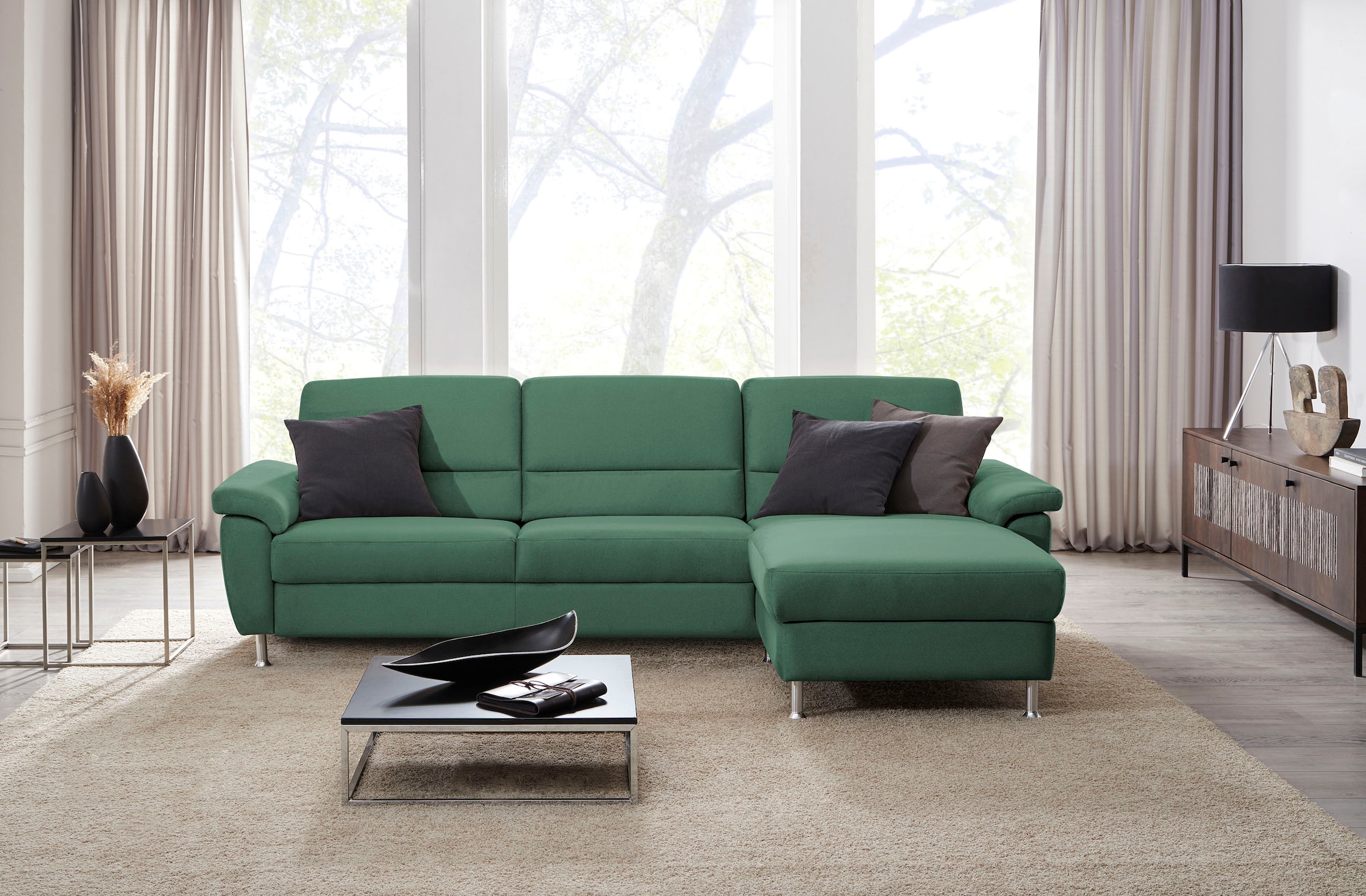 CALIZZA INTERIORS Ecksofa »Onyx L-Form«, Recamiere links oder rechts, wahlweise mit Bettfunktion, Breite 270 cm