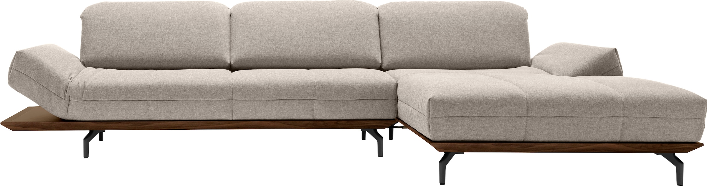 Creation BY ROLF BENZ Ecksofa »CR.420, Designecksofa, L-Form«, in 2 Qualitäten, Holzrahmen in Eiche Natur oder Nußbaum, Breite 313 cm