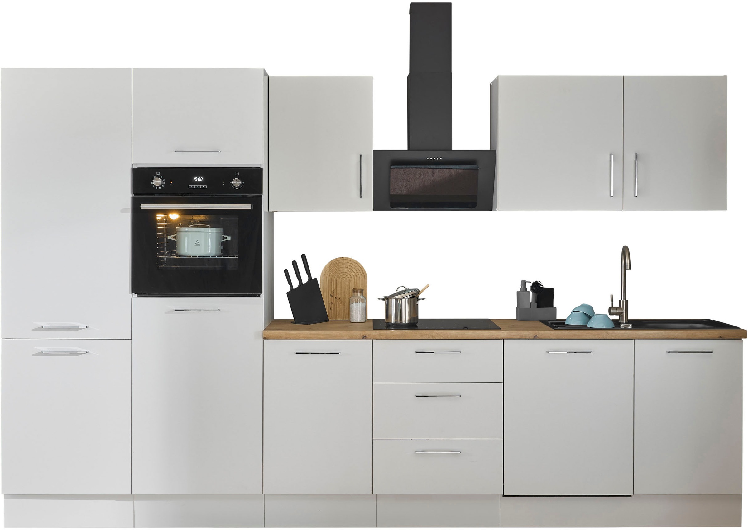 BASIC by Balculina Küchenzeile »Turin«, Breite 340 cm, wahlweise mit E-Geräten