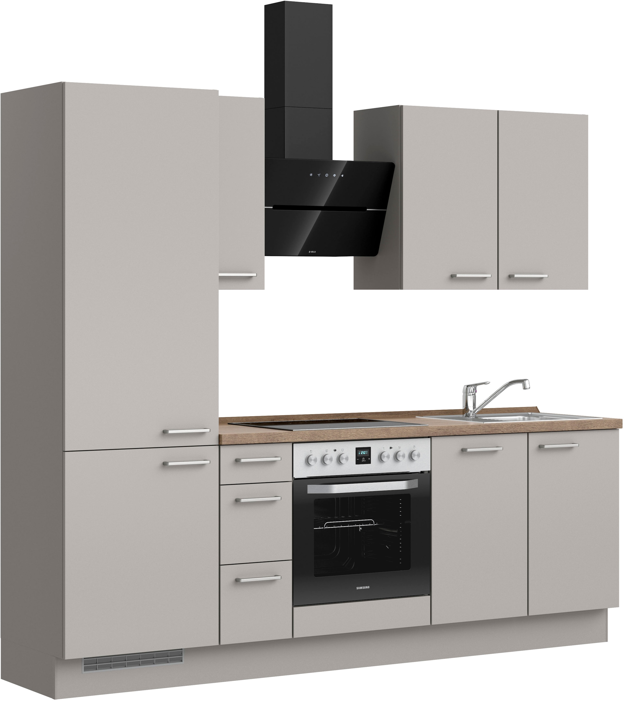 nobilia® Küchenzeile »"Touch II"«, vormontiert, Ausrichtung wählbar, Breite 240 cm, wahlw. mit E-Geräten