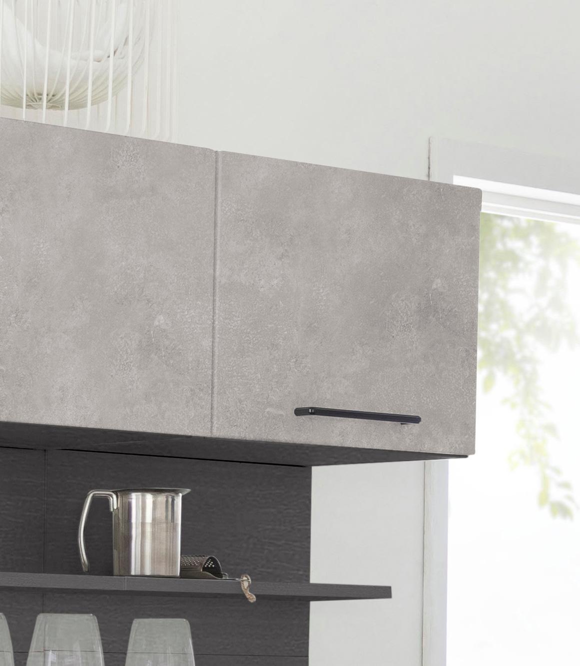 KOCHSTATION Klapphängeschrank »KS-Tulsa«, 40 cm breit, mit 1 Klappe, schwarzer Metallgriff, MDF Front