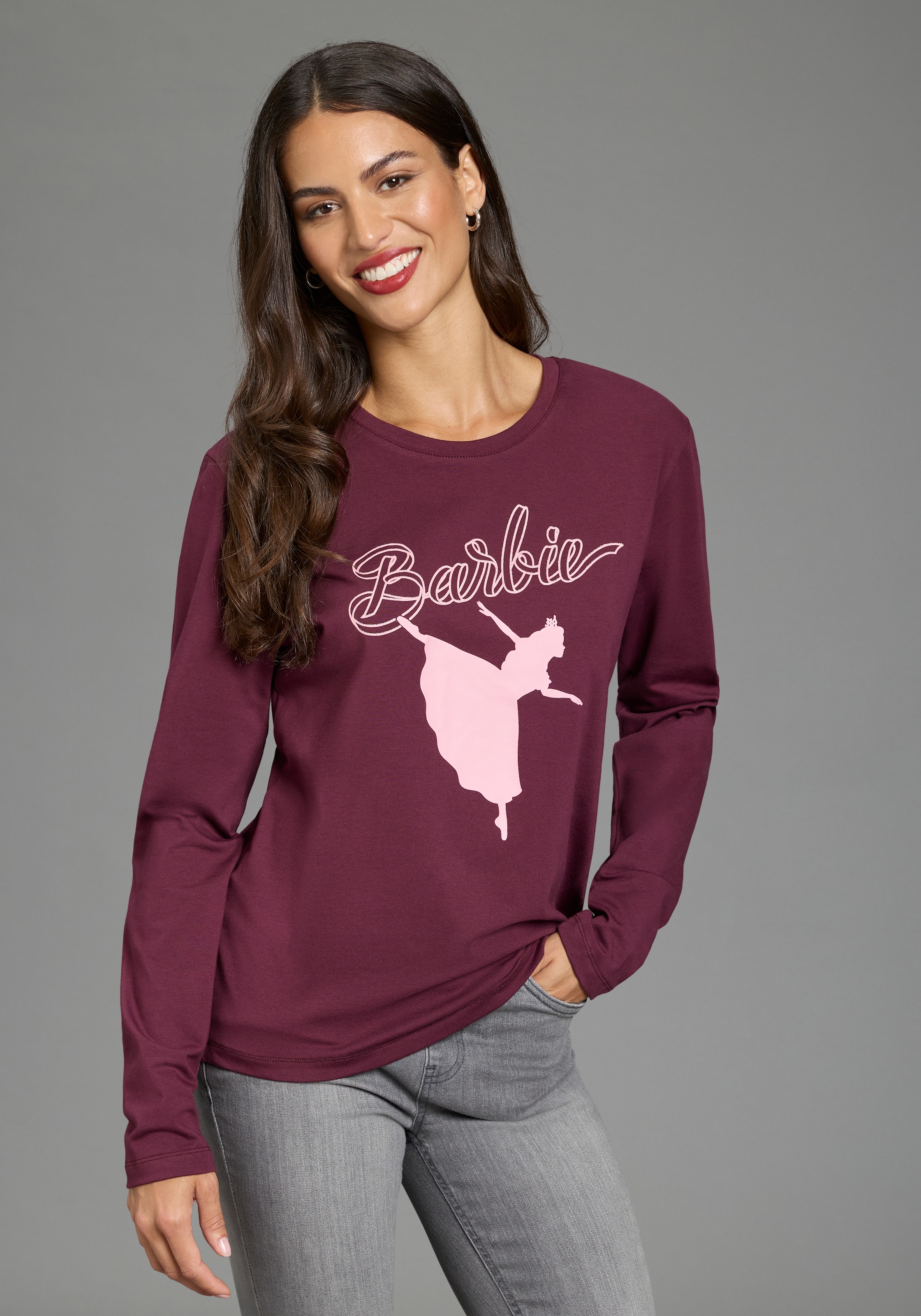 Laura Scott Langarmshirt "BARBIE Glitzerdruck Shirt, Mama&Me Style, Mattel" BARBIE Nussknacker Style, Mama&Me Shirt