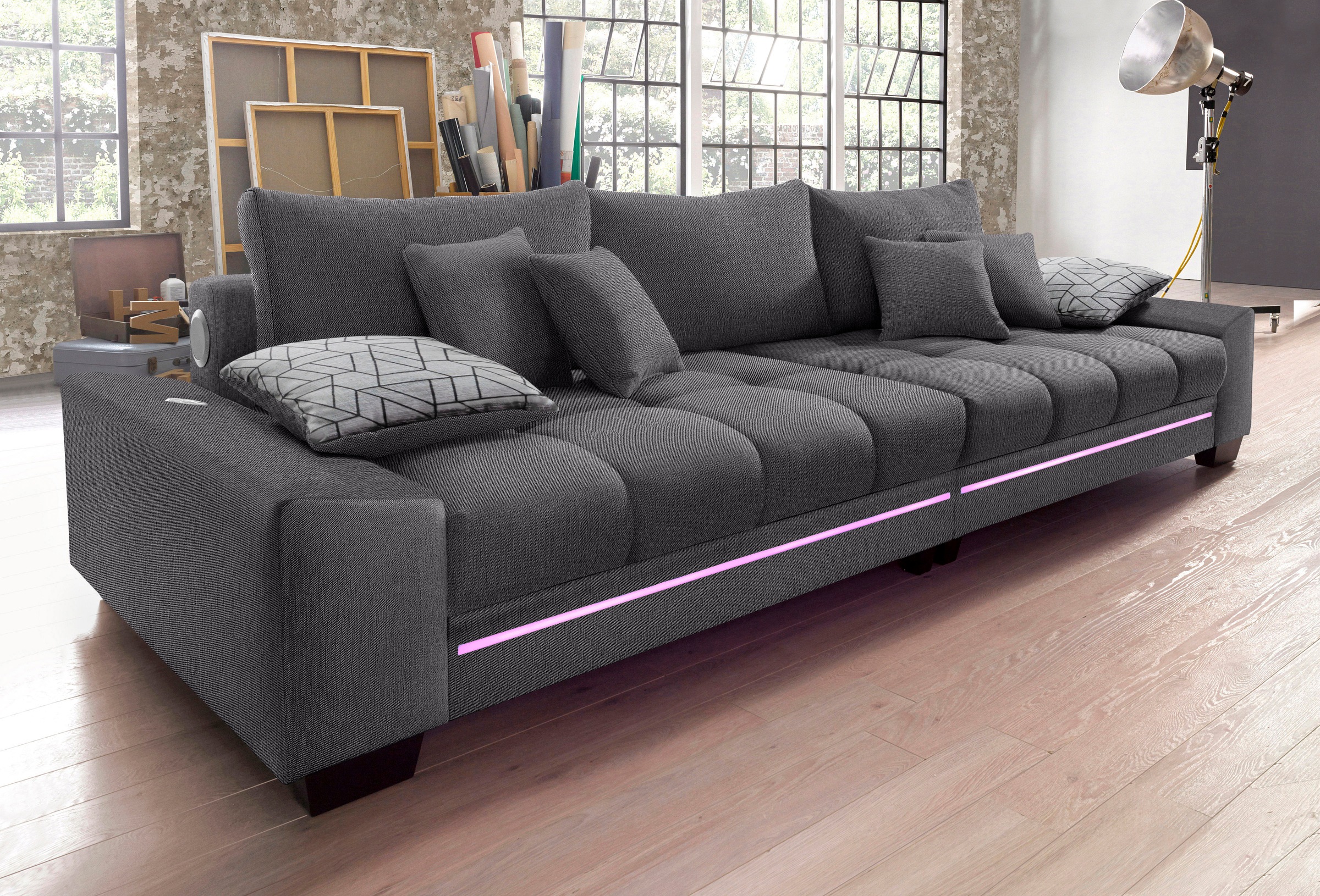 INOSIGN Big-Sofa "Nikita", wahlweise mit Kaltschaum (140kg Belastung/Sitz), mit RGB-Beleuchtung