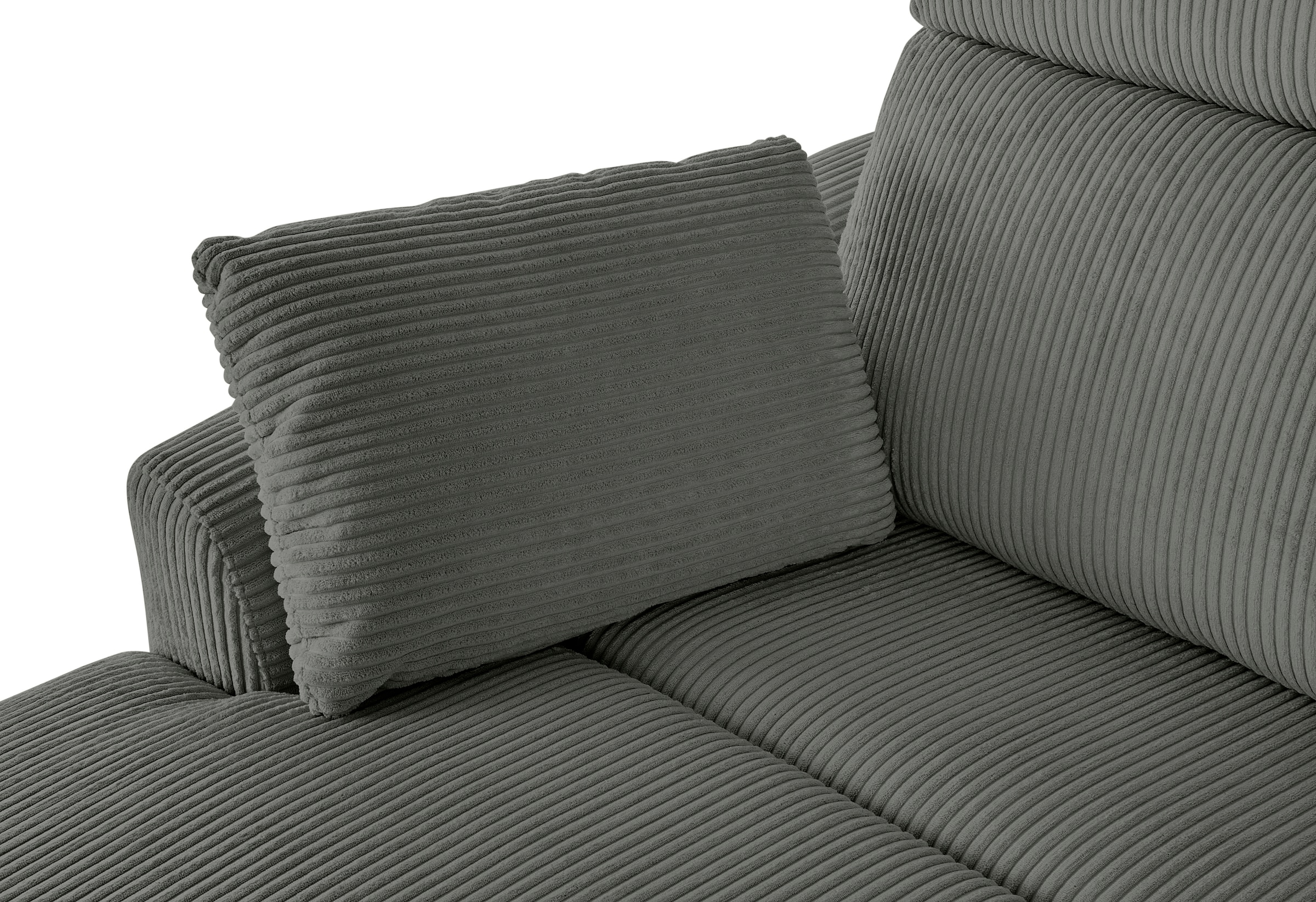 INOSIGN Ecksofa »JENNA, L-Form, 209cm, manuelle u. elektrische Funktion, mit USB A/C,«, Liegefunktion 105°-150°, Federkern, Cord