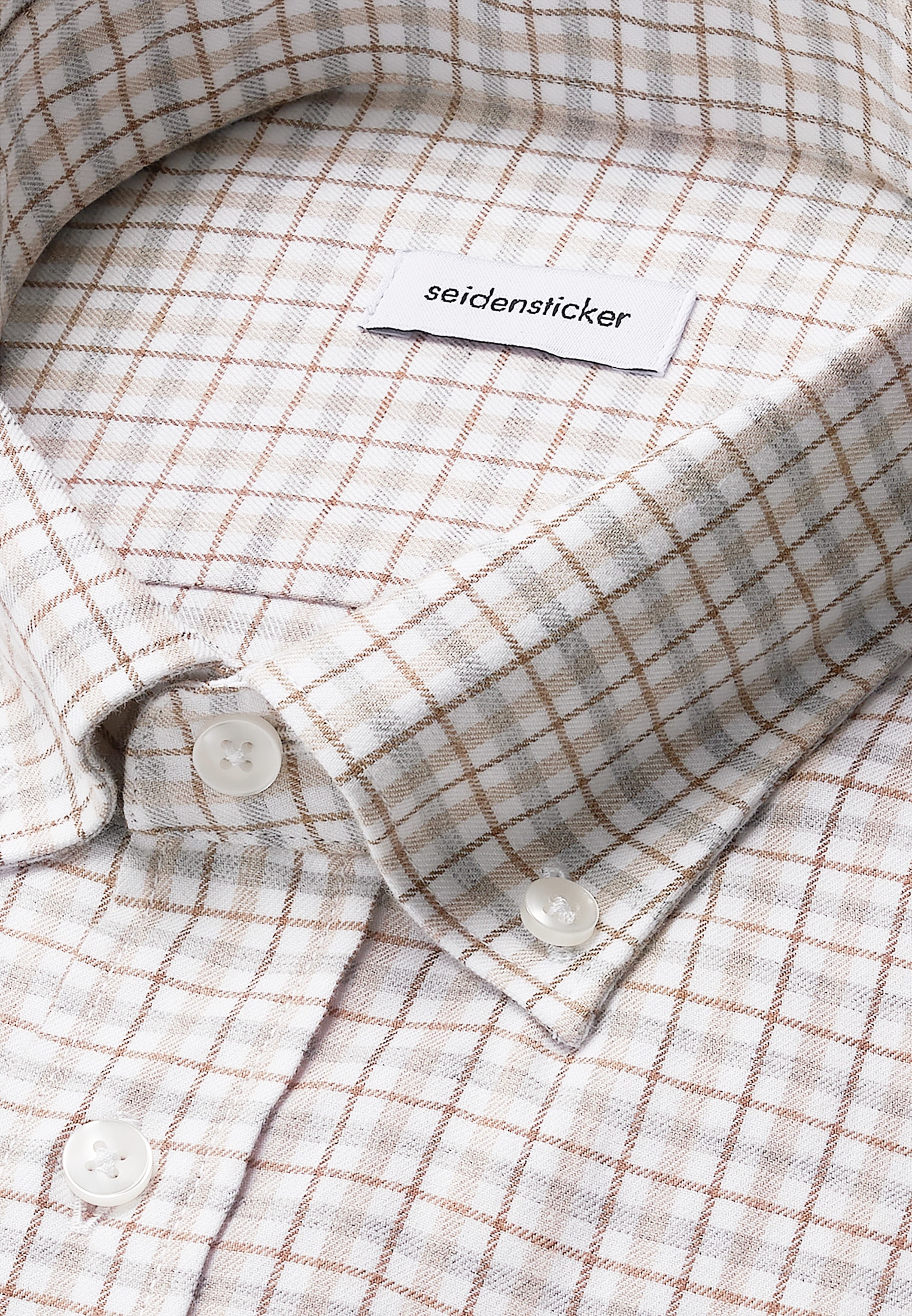 seidensticker Flanellhemd »Schwarze Rose«, Slim 1/1 Button-Down-Kragen Karo