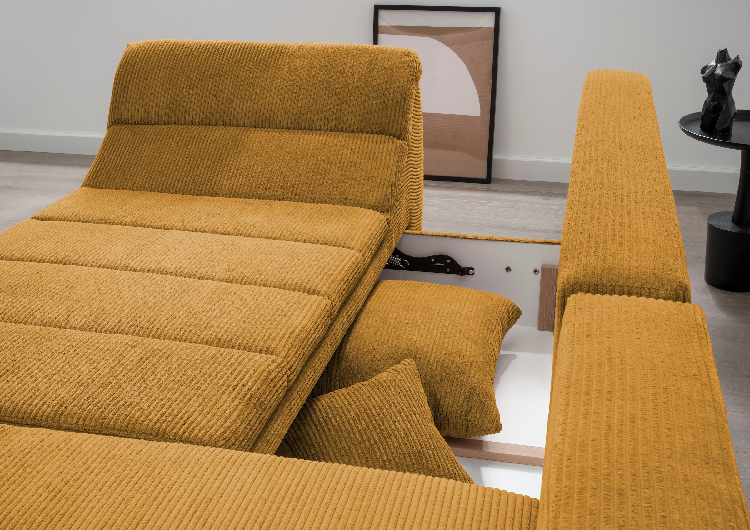 INOSIGN Ecksofa »Imola elegant und bequem, aktuelle Steppung im Sitz, L-Form«, wahlweise mit Bettfunktion