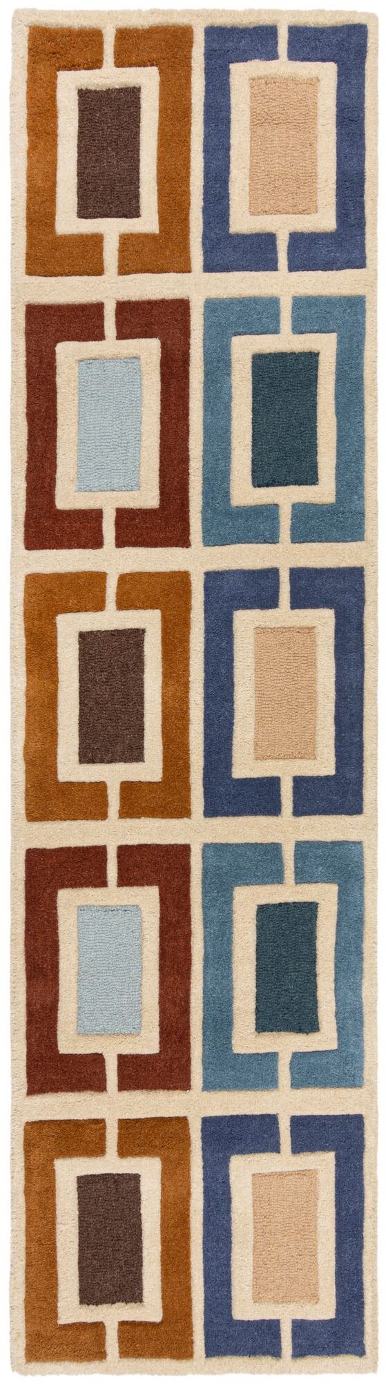 FLAIR RUGS Wollteppich "Retro Blocks mit Hoch-Tief-Effekt" rechteckig 10 mm günstig online kaufen