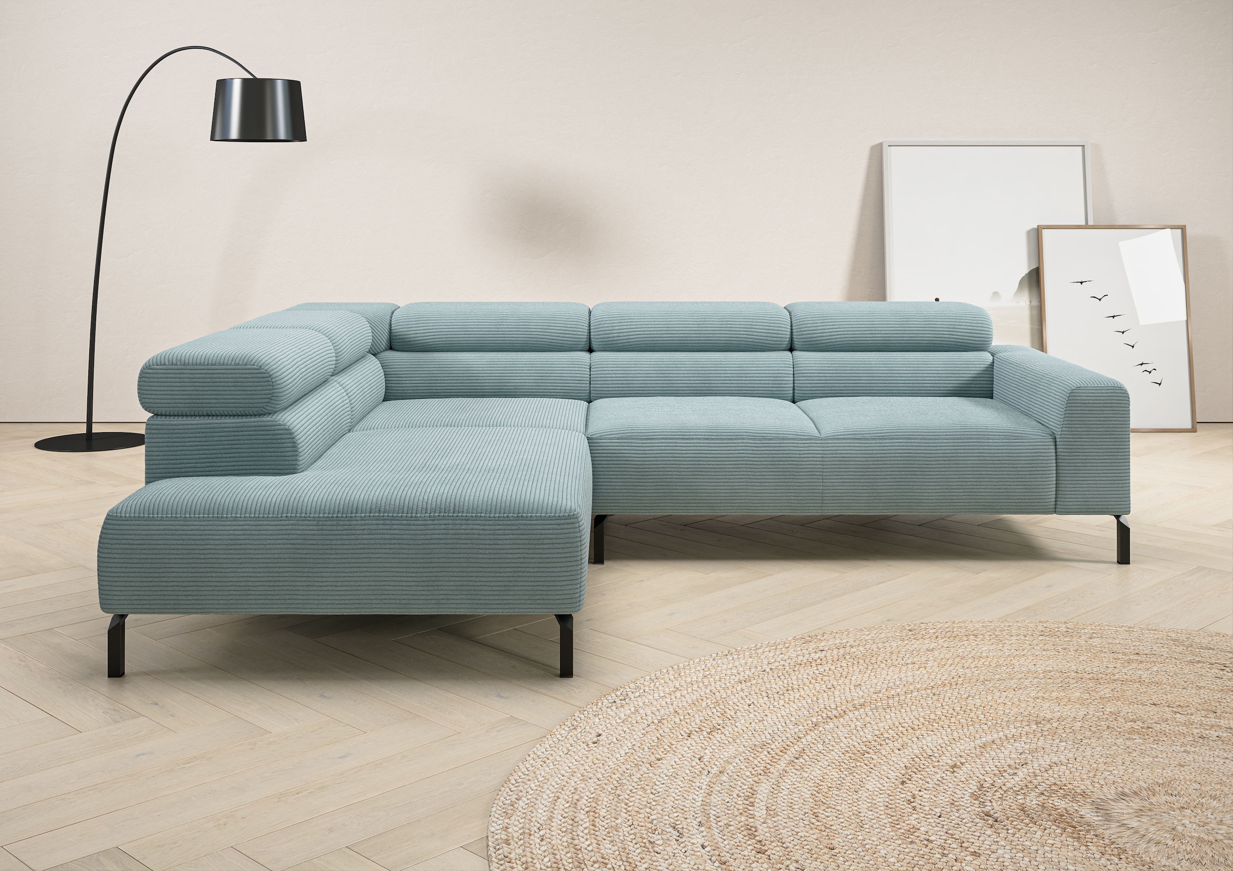 Places of Style Ecksofa "Antonelli, L-Form, inkl. Kopfteilverstellung, Brei günstig online kaufen