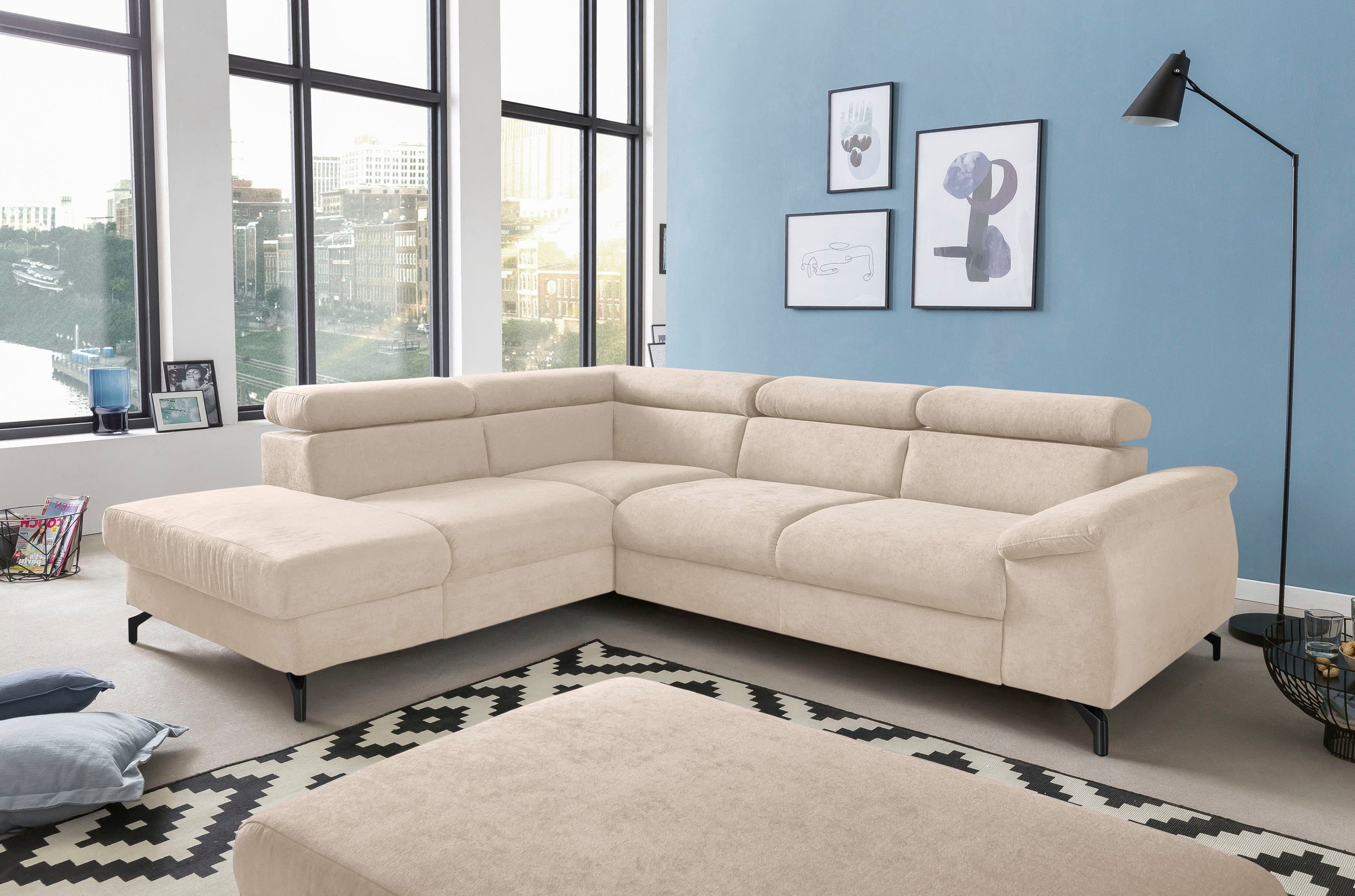 COTTA Polstergarnitur "Komaris L-Form", (Set), Set bestehend aus: Ecksofa m günstig online kaufen