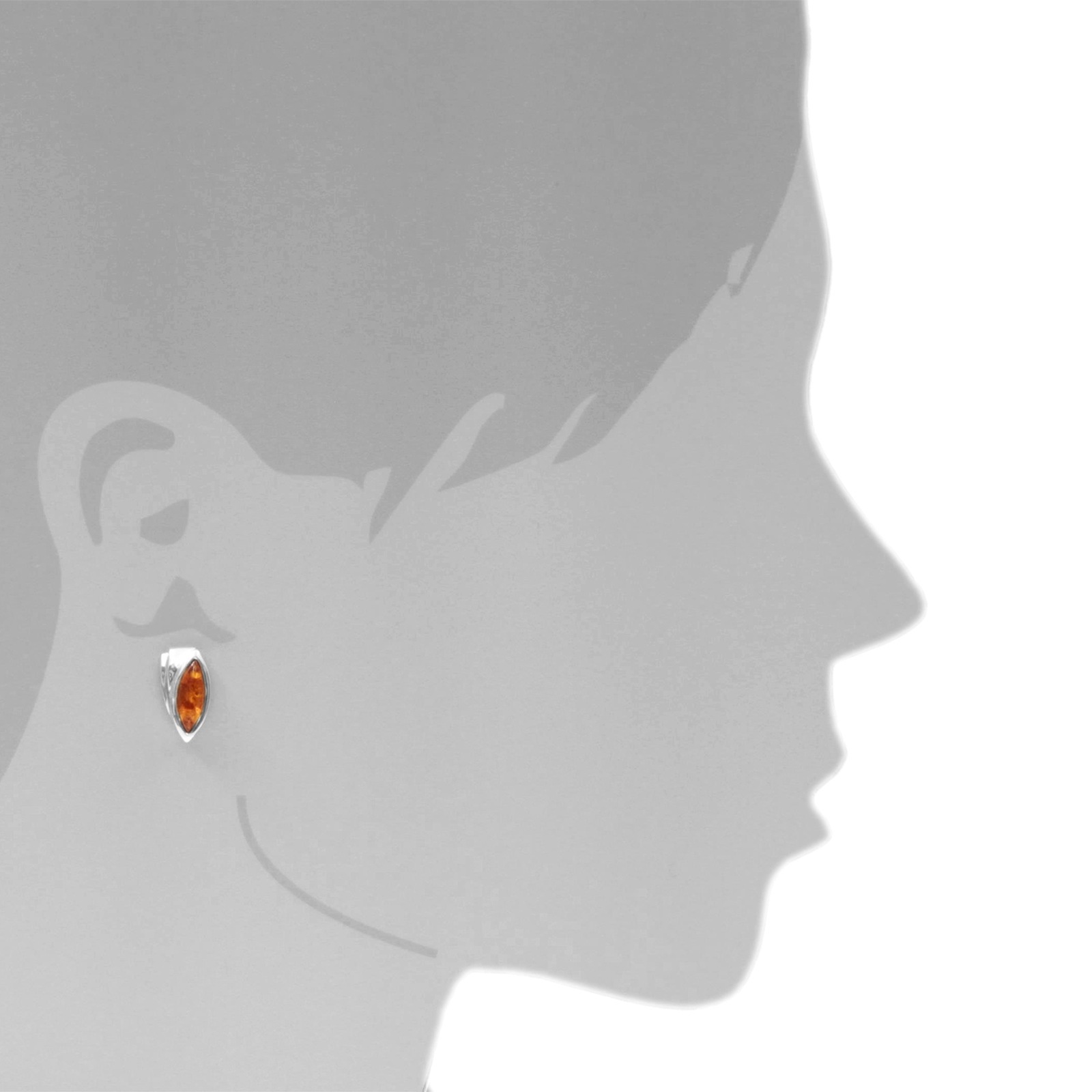 Ostsee-Schmuck Rieke Stud Earrings Silver 925 Amber Size 18 2