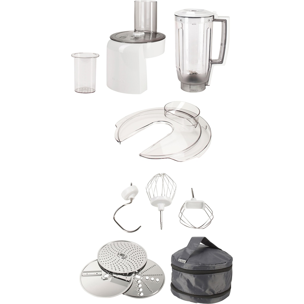 BOSCH Küchenmaschine »CreationLine MUM58K20«, inkl. 1,25 L Mixer, Durchlaufschnitzler, 3 Scheiben und Patisserie-Set