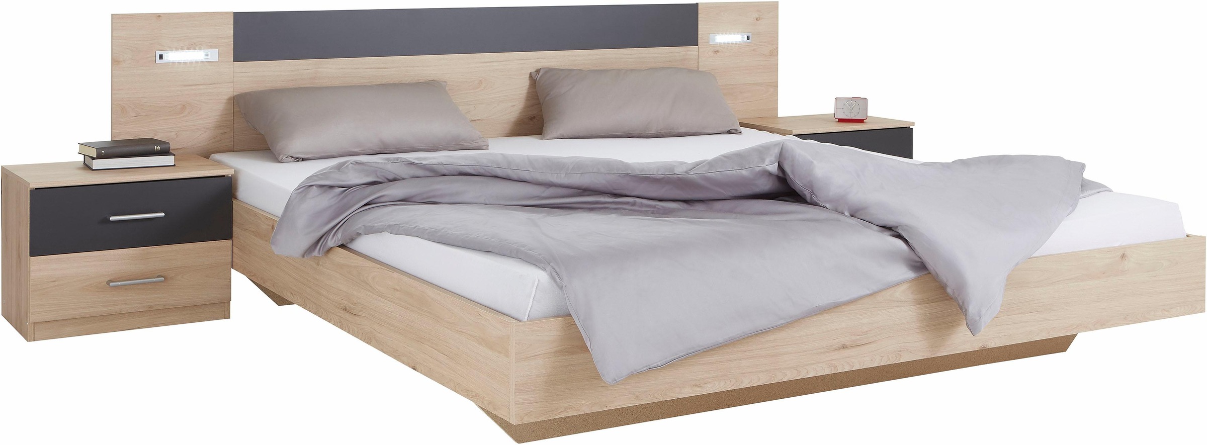 Bettanlage WIMEX, grau, Schlafzimmermöbel-Sets, "Angie"