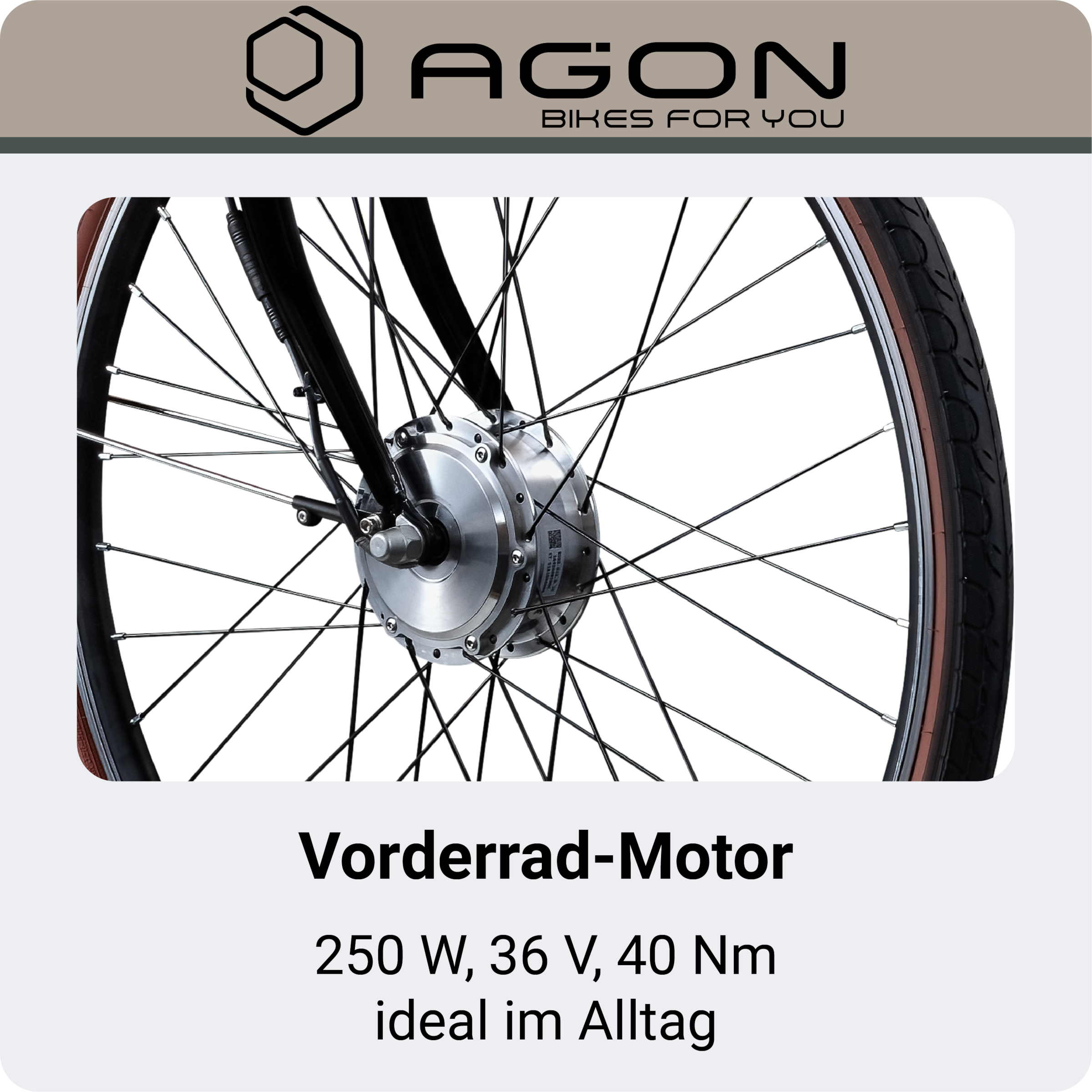 AGON »Assist« 3 Gang Nabenschaltung Frontmotor 250 W