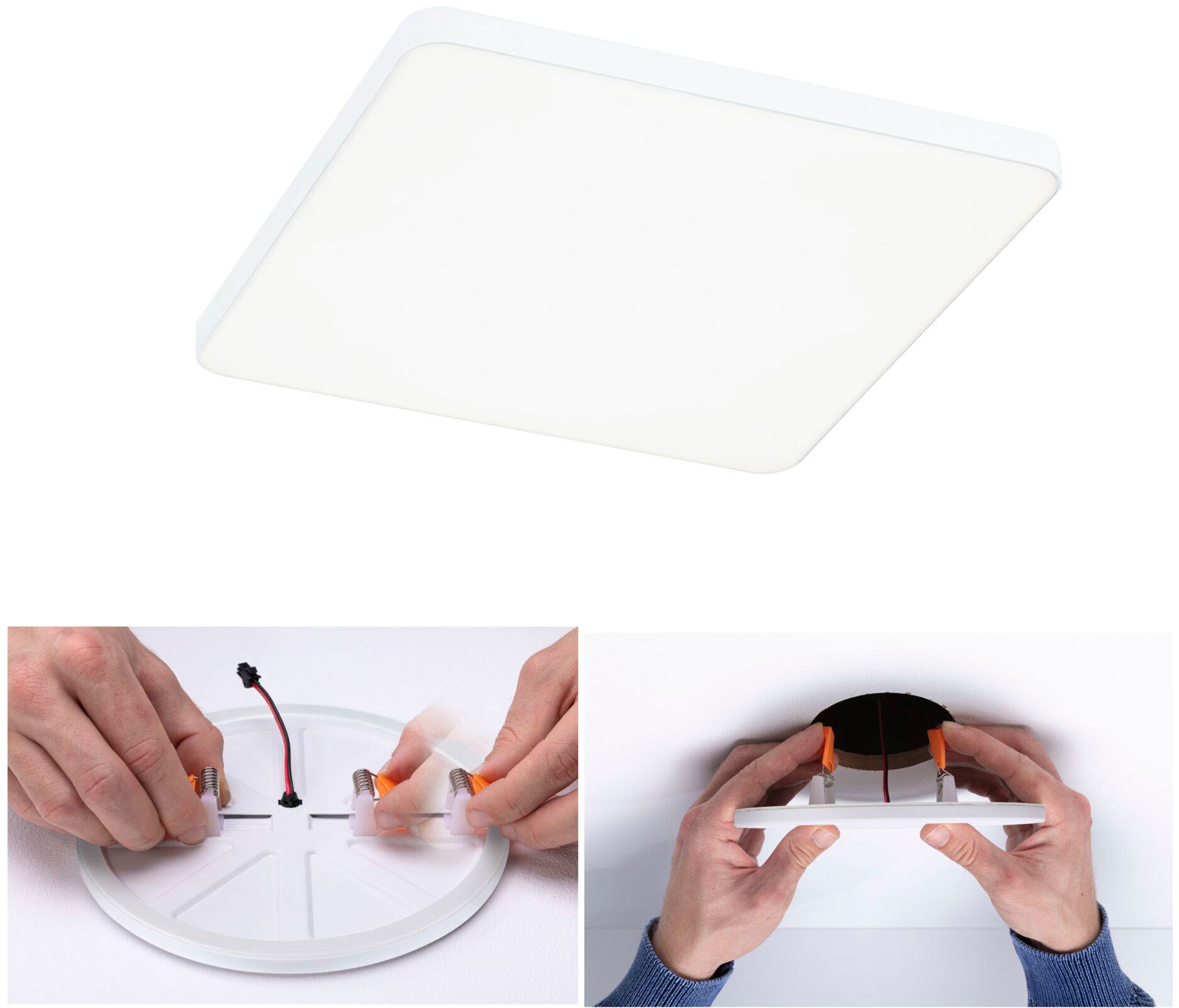 Paulmann LED Einbauleuchte »Veluna VariFit Edge IP44 eckig 160x160mm 1100lm 4000K Weiß dimmbar«, 1 flammig, LED Einbaupanel IP44 eckig 160x160mm 1100lm 4000K Weiß dimmbar