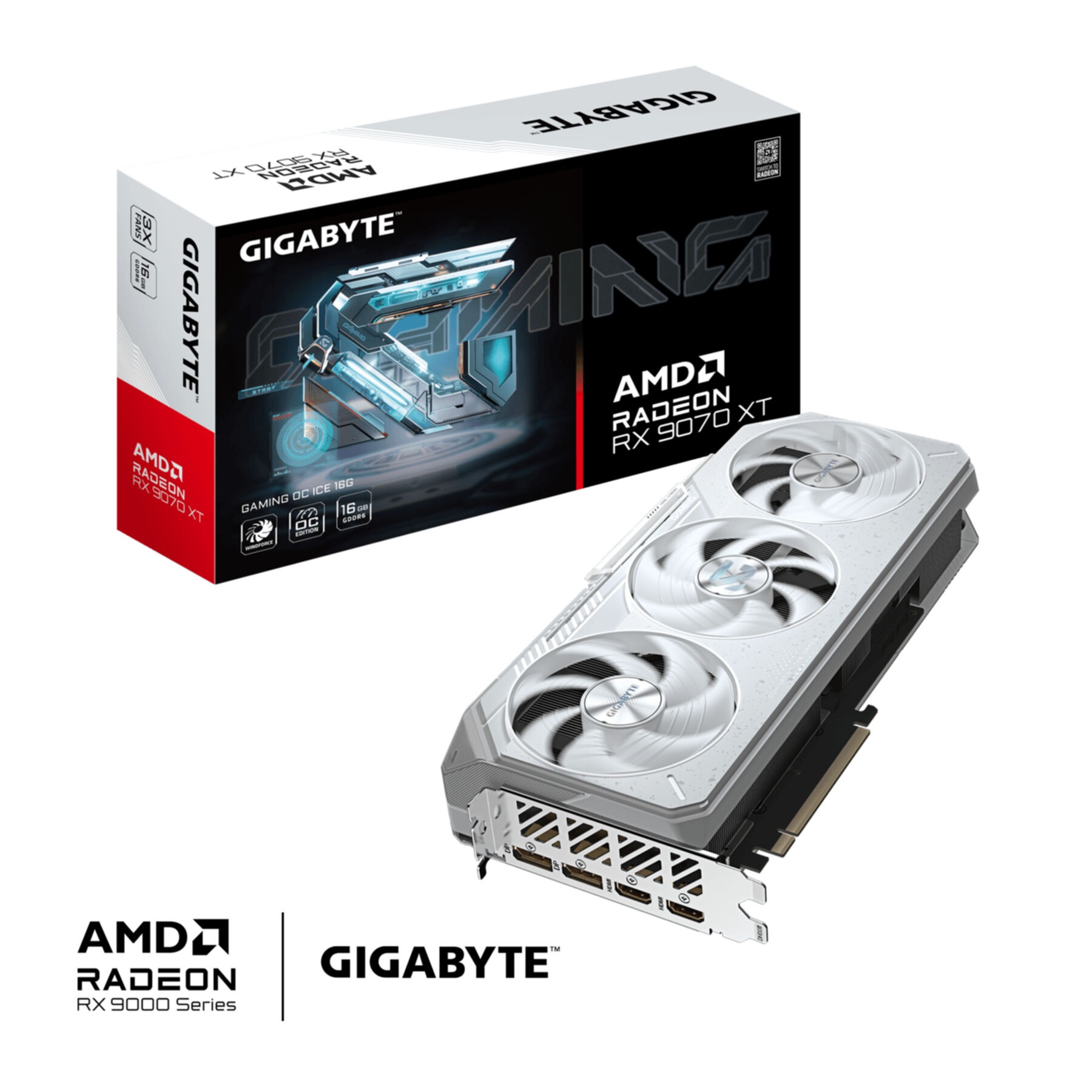 "GIGABYTE Grafikkarte ""Radeon RX 9070 XT GAMING OC ICE 16G Grafikkarte - 16GB GDDR6, 256bit"", silber (ohne farbbezeichnung), Grafikkarten"