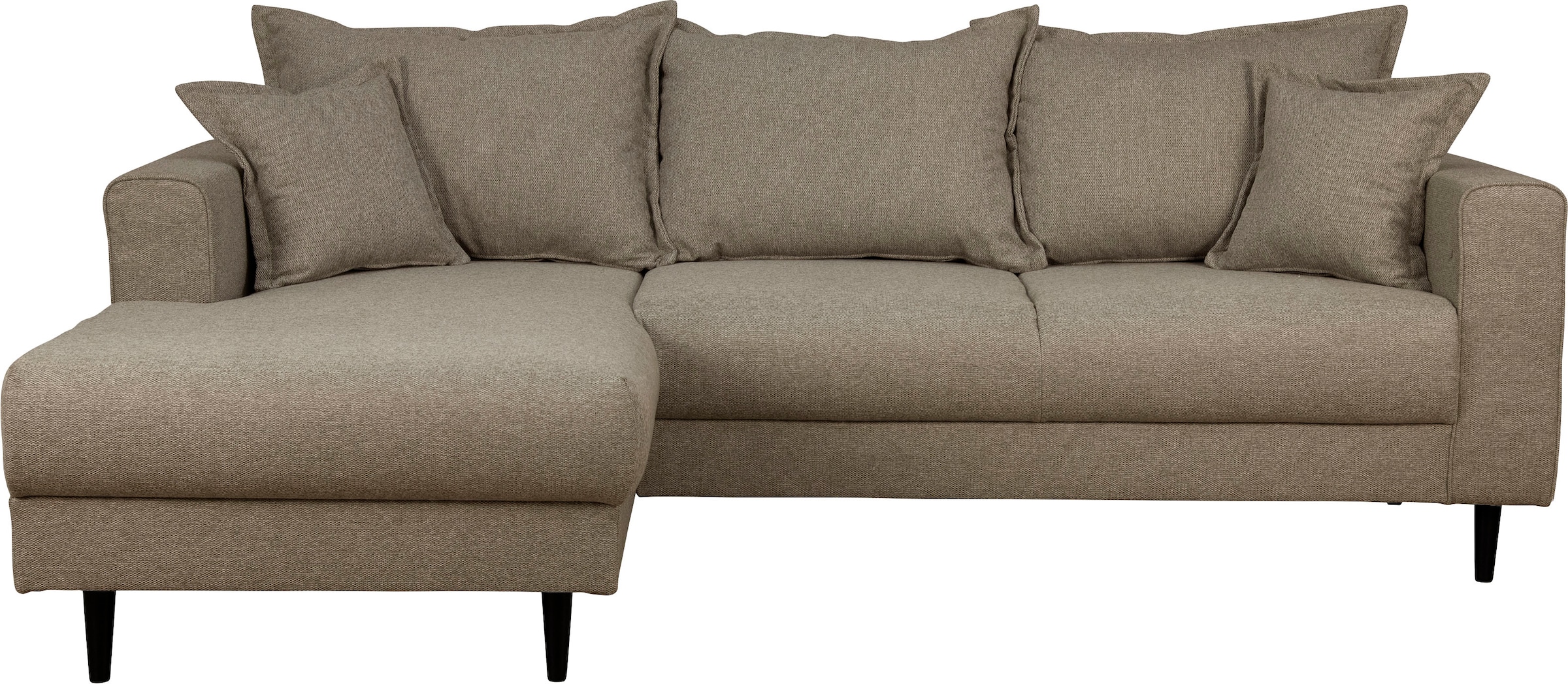Home affaire Ecksofa »VEYRAS L-Form, hoher Sitzkomfort, Maße B/T/H: 230/150/76 cm«, mit Wellenunterfederung, incl. Rückenkissen und Zierkissen