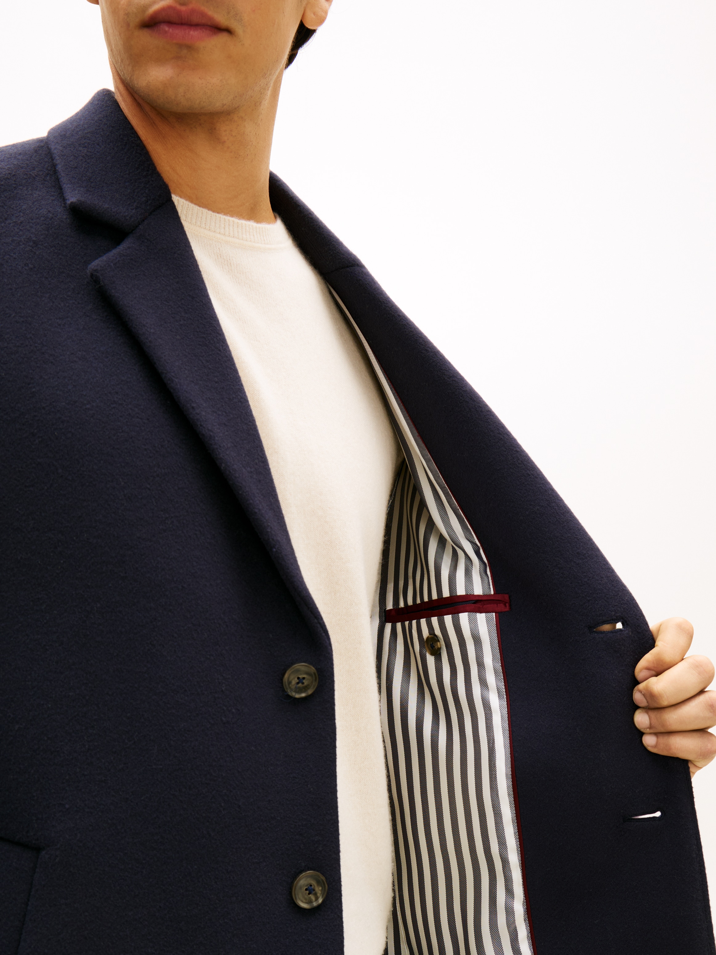 Tommy Hilfiger Wollmantel »WOOL MIX COAT« Reverskragen, regular fit