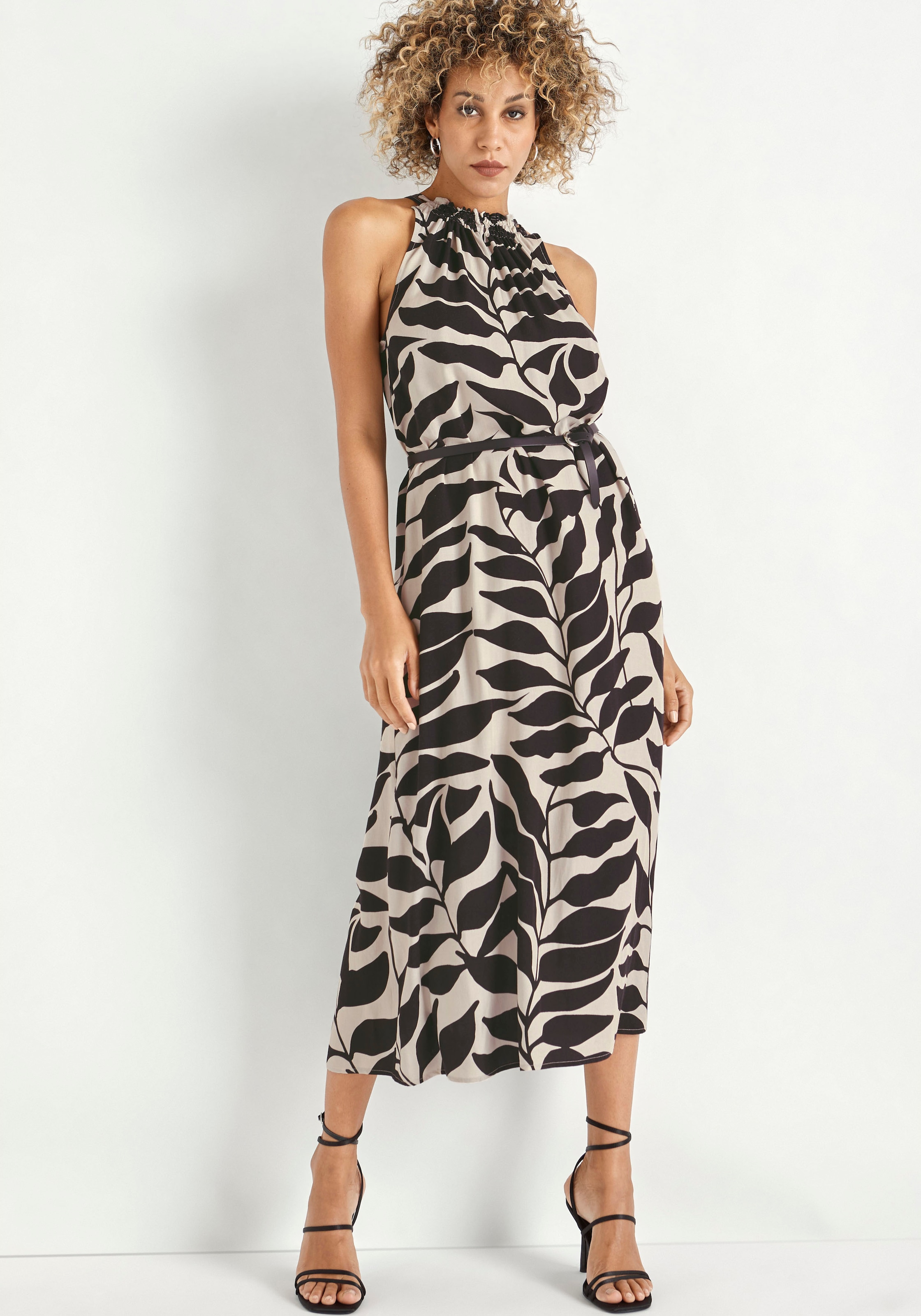 HECHTER PARIS Midikleid, mit Allover-Print und Bindeband günstig online kaufen
