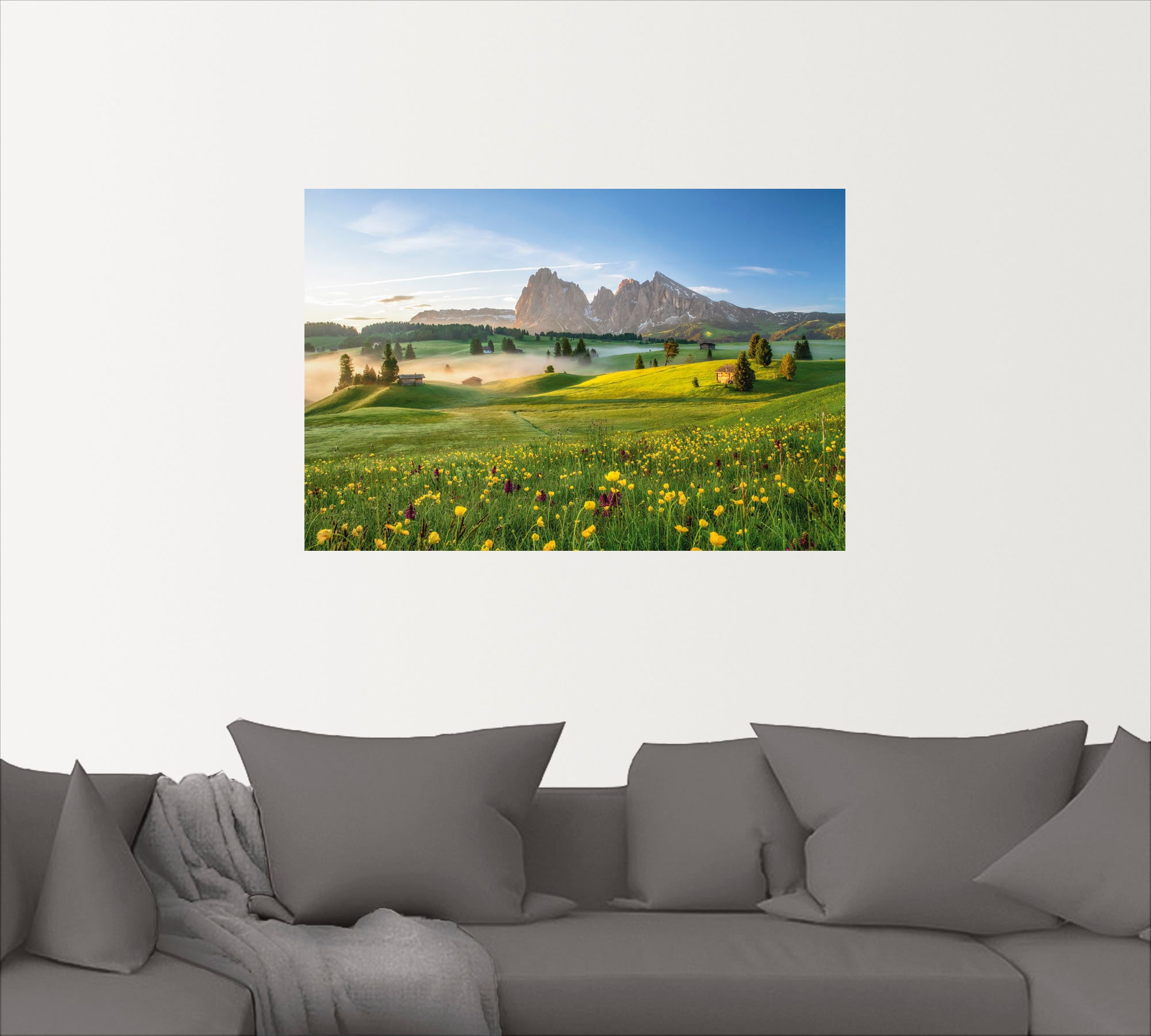 Artland Wandbild »Frühling auf der Seiser Alm«, Berge & Alpenbilder, (1 St.), als Alubild, Leinwandbild, Wandaufkleber oder Poster in versch. Größen