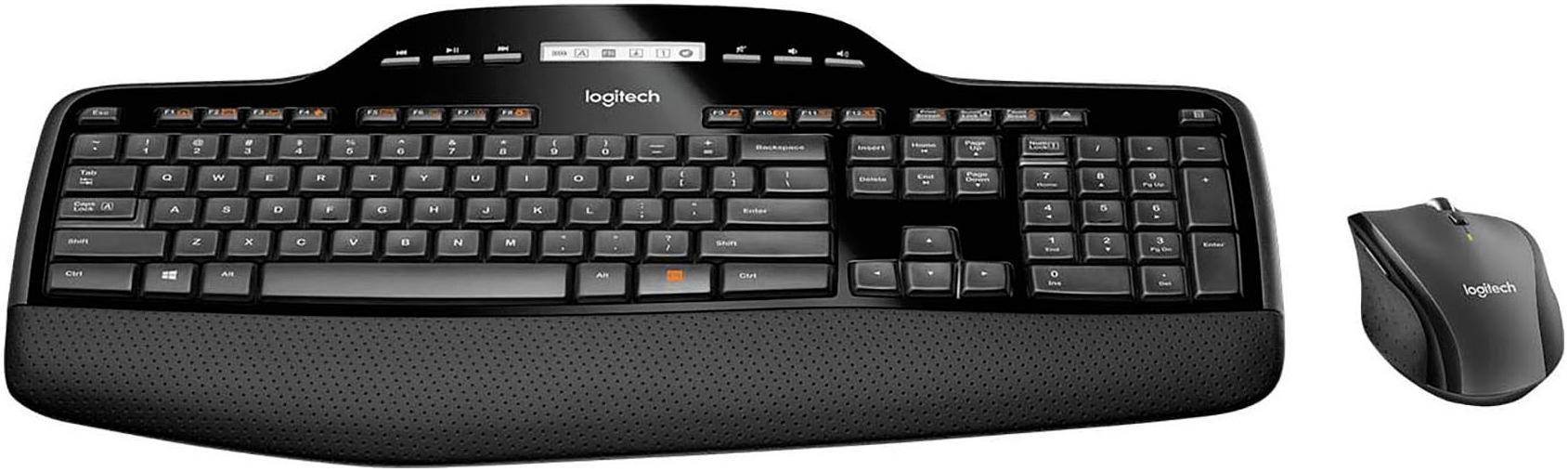 Logitech Tastatur »MK710 Performance«, (LCD-Anzeige-Ziffernblock-Multimedia-Tasten)