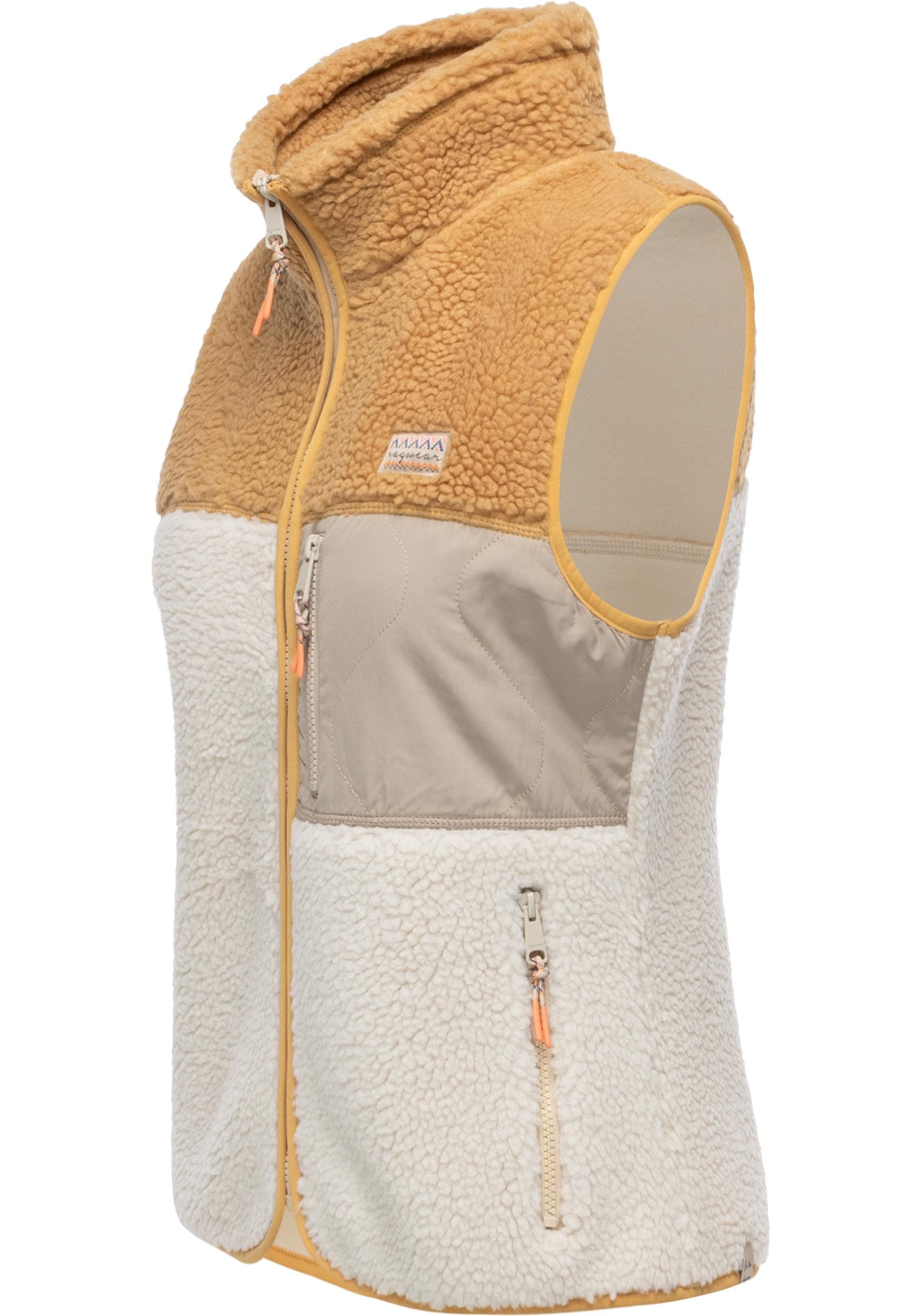 Ragwear Plüschweste »Junni Bonded«, warme Damen Weste aus Materialmix mit Teddy-Fleece