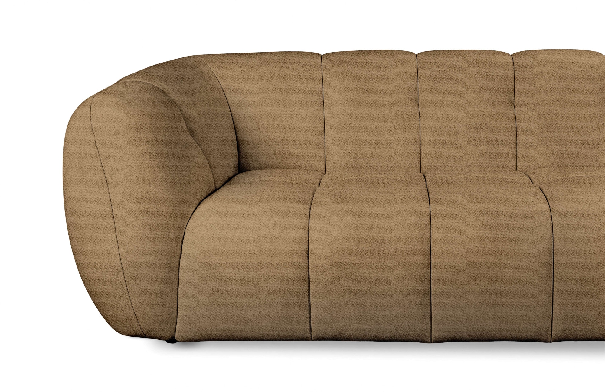 OTTO home Ecksofa »Gerron, Struktur-Chenille-Stoff mit Mélange-Effekt« Breite 271 cm, L-Form, vertikale Steppung, organische Rundungen