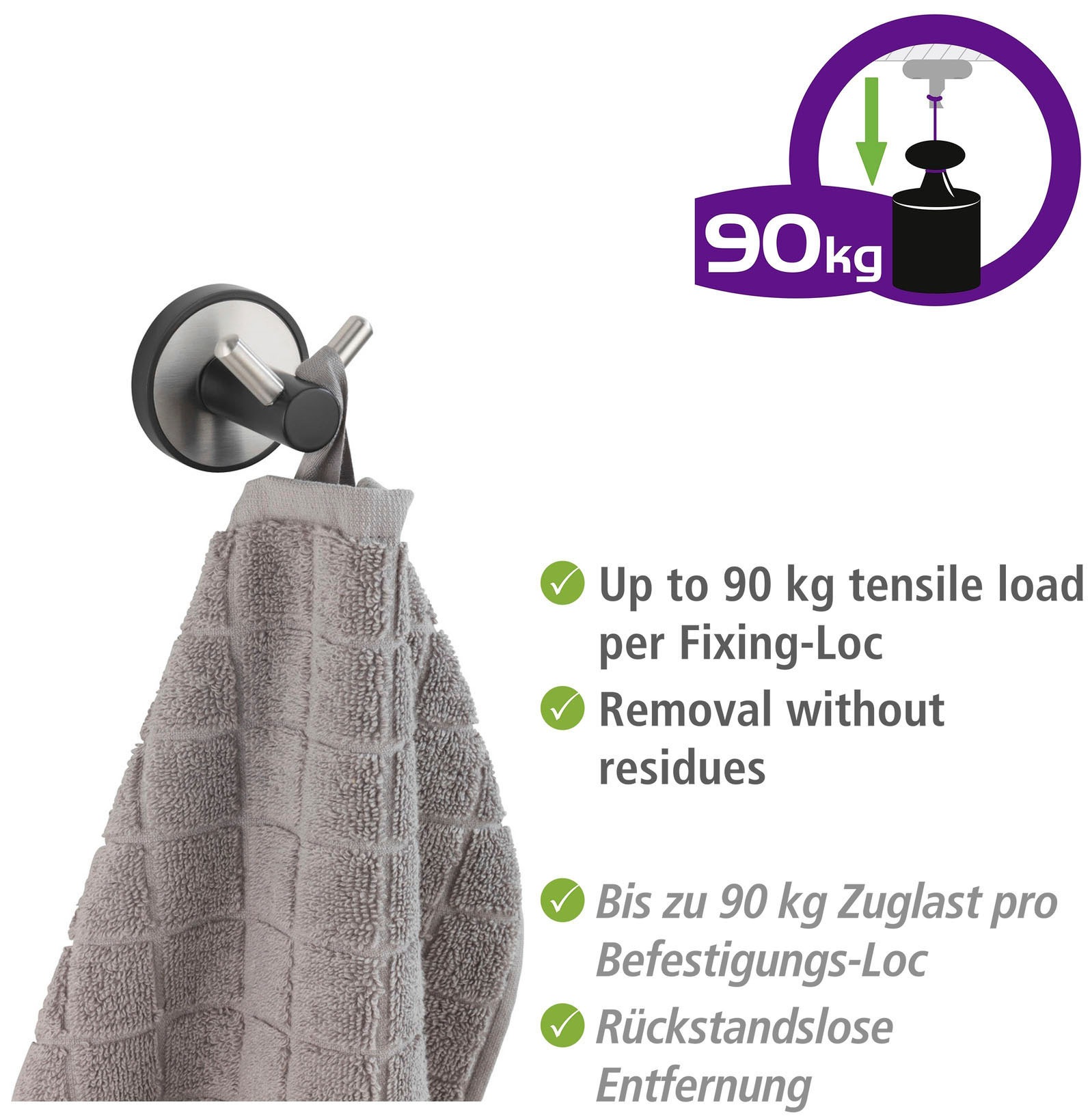 WENKO Doppelhaken »UV-Loc® Udine«, ohne Bohren