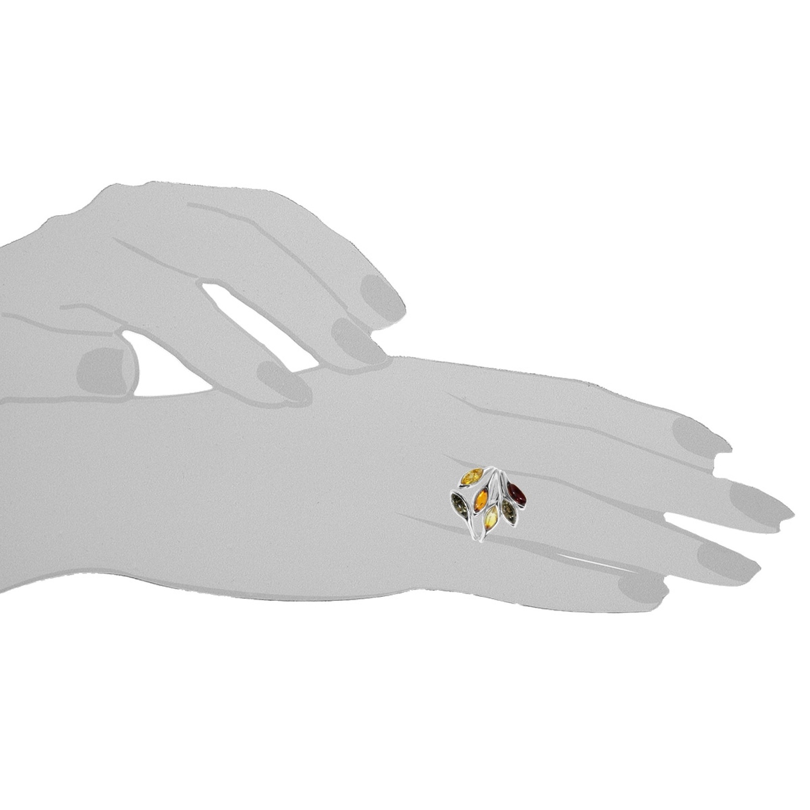 OSTSEE-SCHMUCK Fingerring »- Elena - Silber 925/000 - Bernstein«