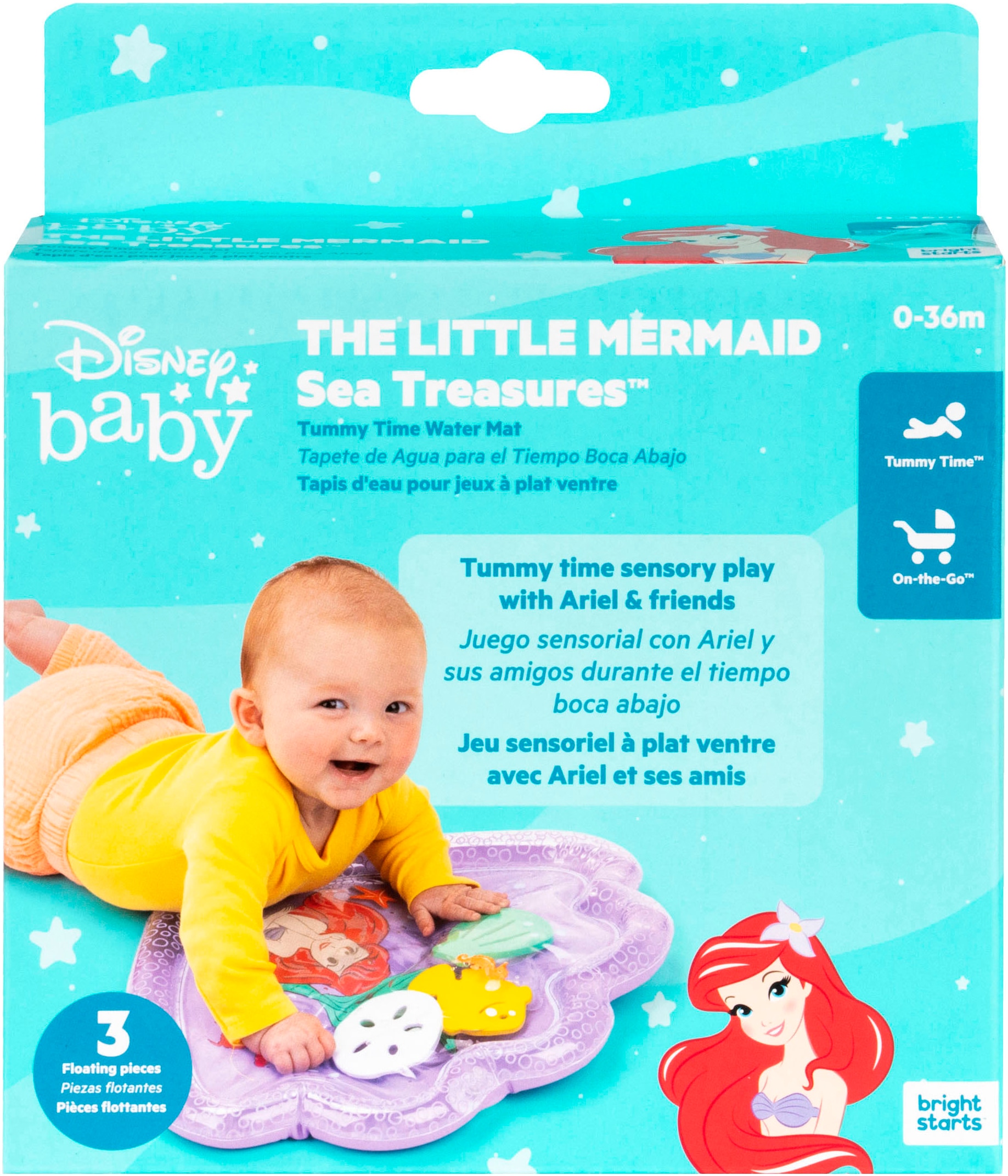 Bright Starts Spielmatte »The little Mermaid Sea TreasuresTummy Time Water Mat«