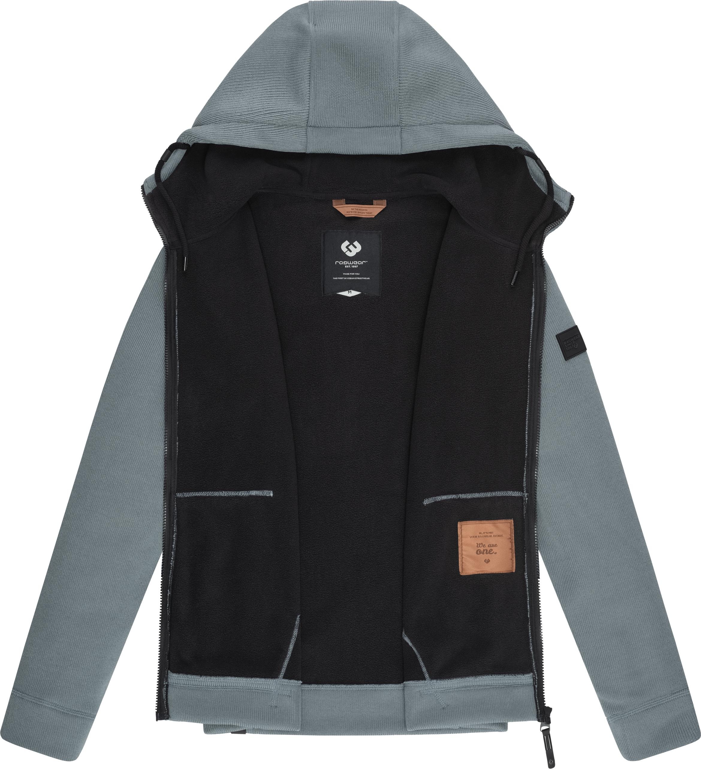 Ragwear Kapuzenstrickjacke »Fabian«, Herren Basic Rippstrick-Jacke mit Kapuze