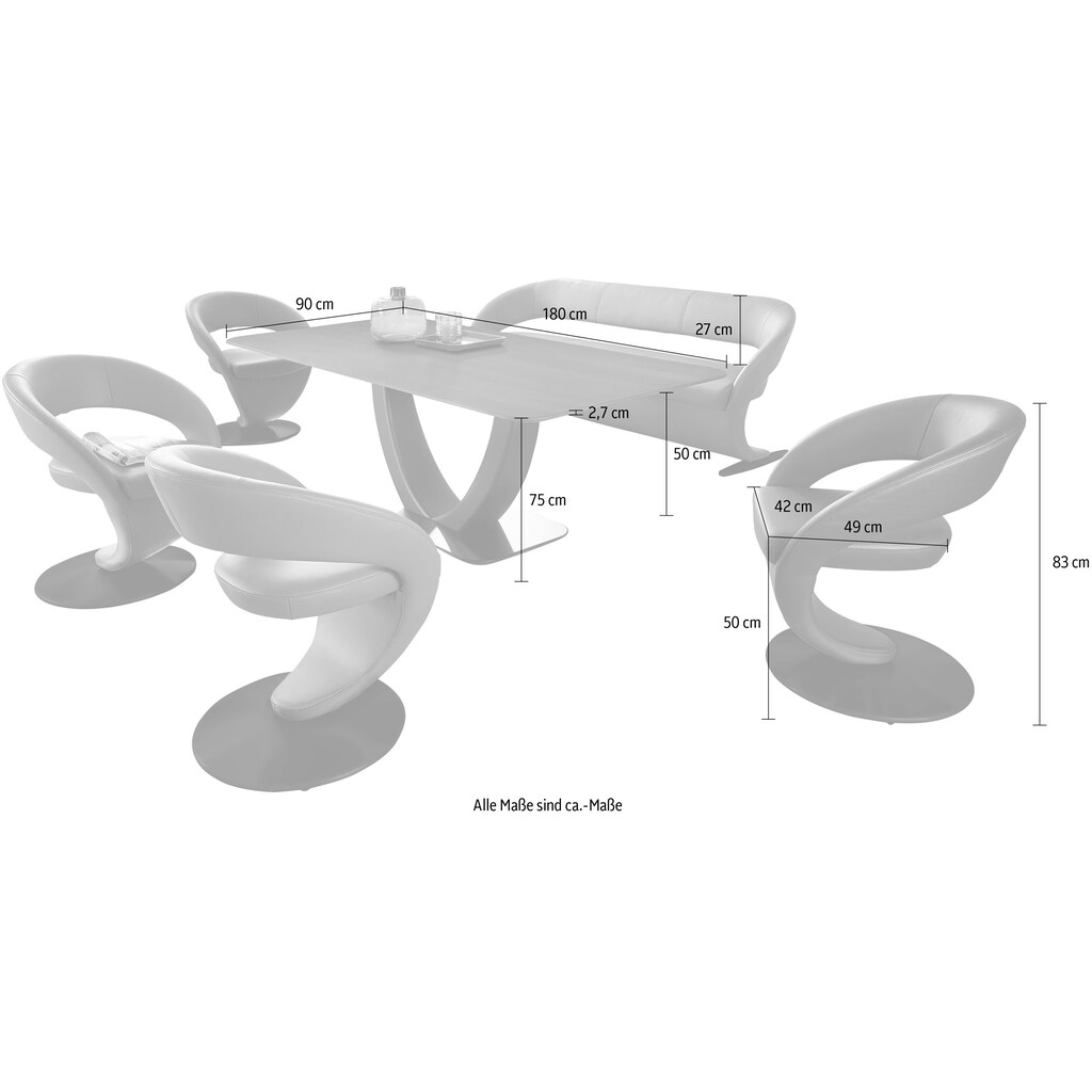 K+W Komfort & Wohnen Essgruppe »Wave«, (Set)