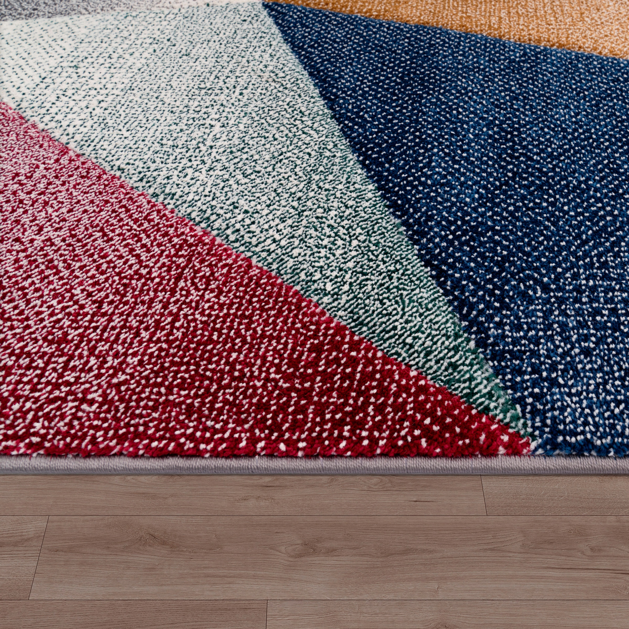 Paco Home Teppich »Smaragd 762«, rechteckig, 17 mm Höhe, Kurzflor, modernes geometrisches Design, Wohnzimmer, Schlafzimmer