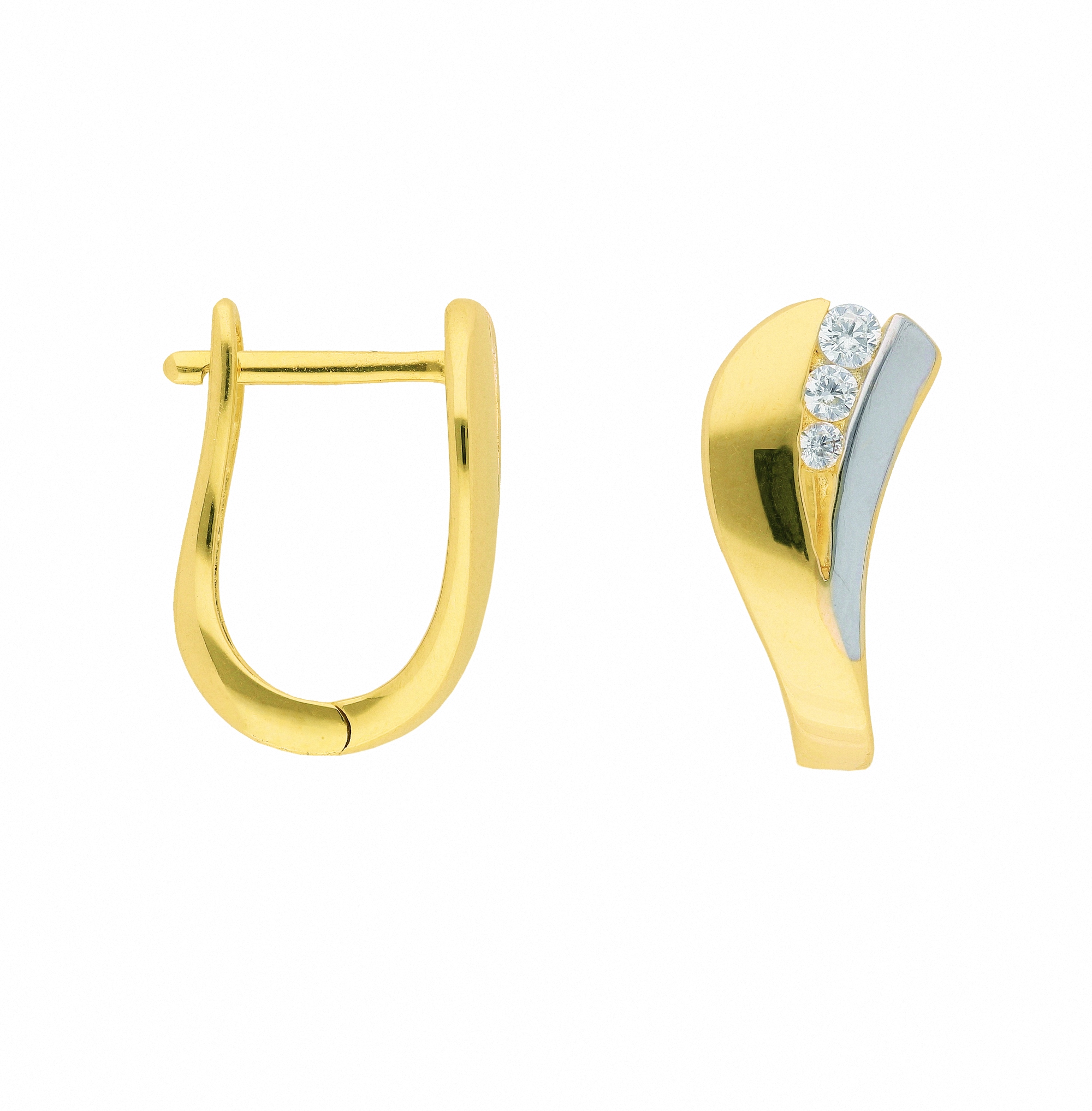 Zirkonia«, kaufen Gold Paar Zirkonia für Damen Ohrringe Paar »1 Goldschmuck / mit 585 BAUR Adelia´s | Creolen mit Ohrhänger