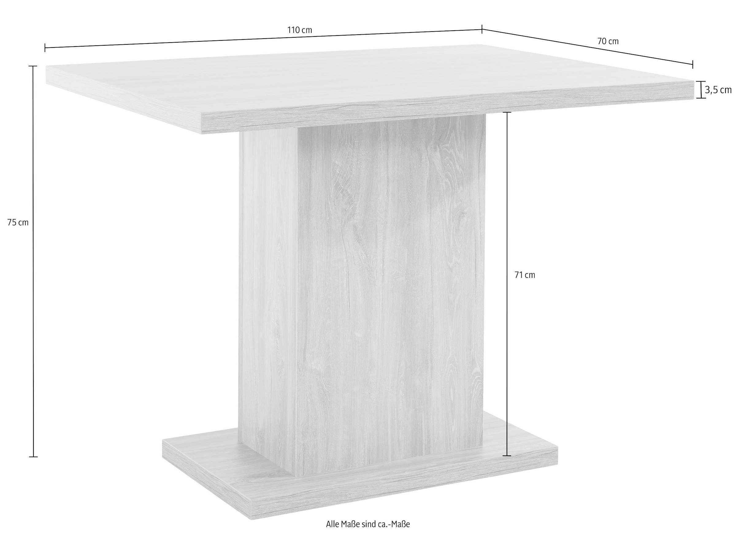 Home affaire Säulen-Esstisch »Zelle«, Breite 110 cm